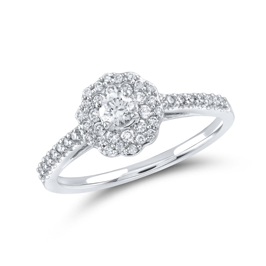 14k white gold 0.50 CTW Diamond Bridal ring
