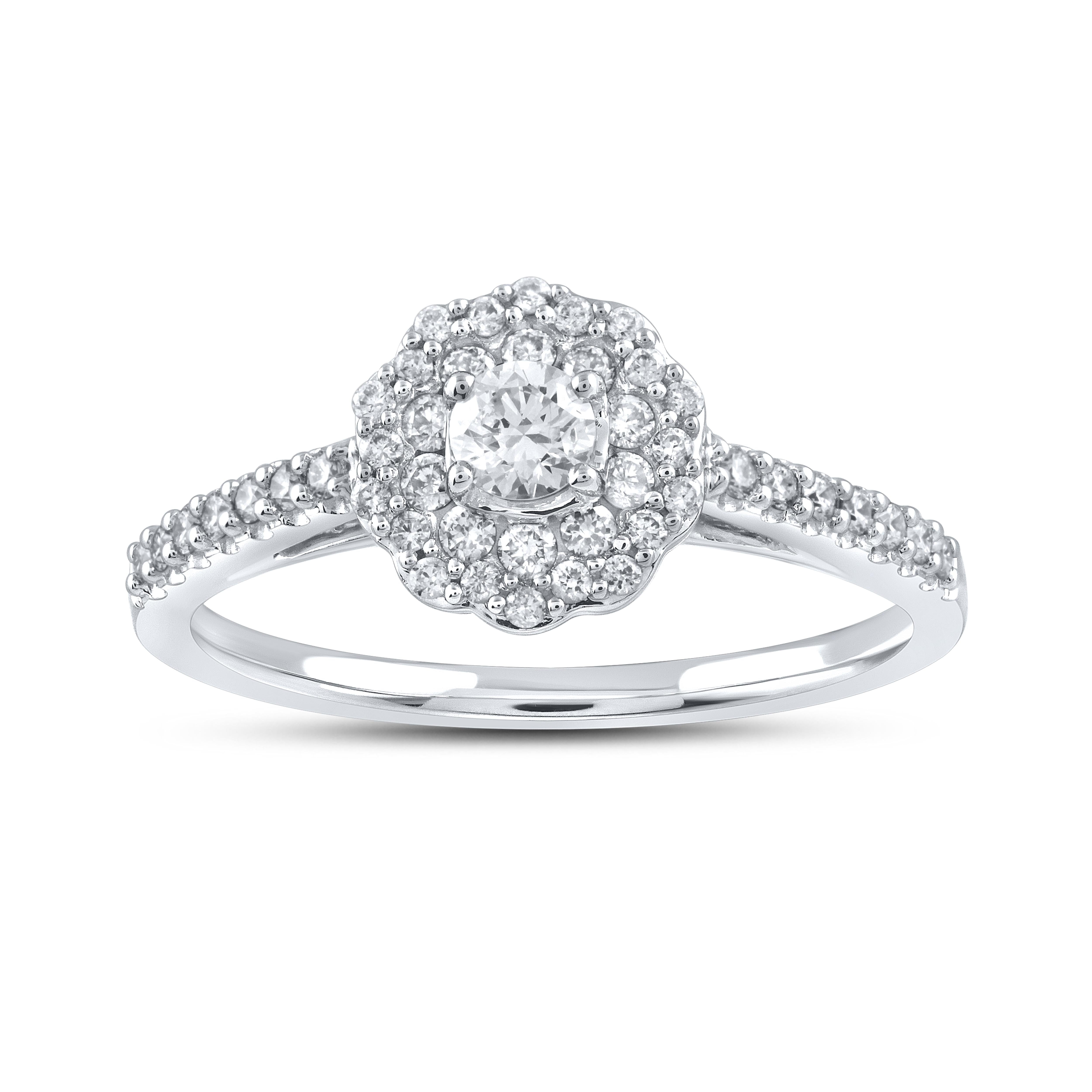14k white gold 0.50 CTW Diamond Bridal ring