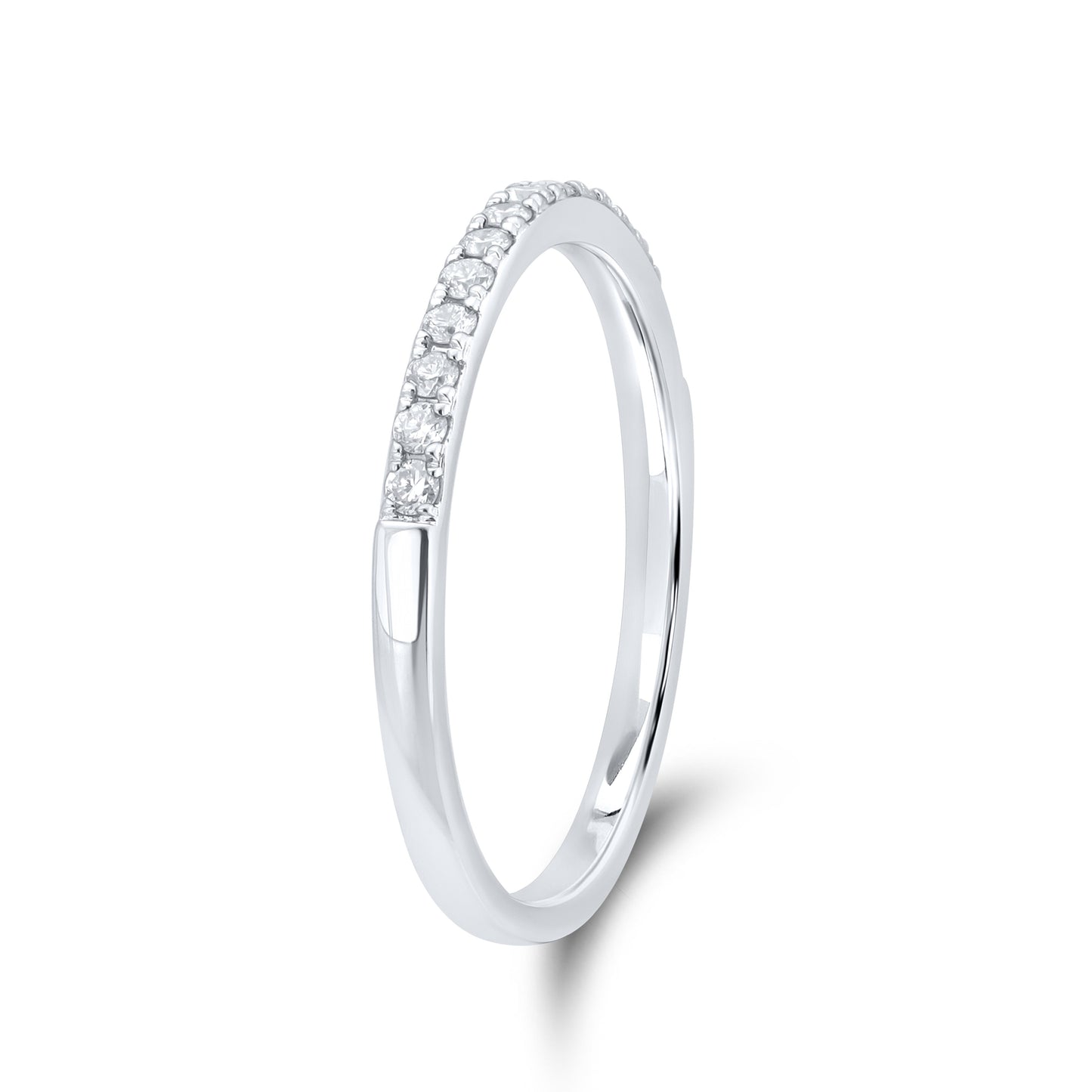 14k White Gold 0.20 CTW Ladies Diamond Band