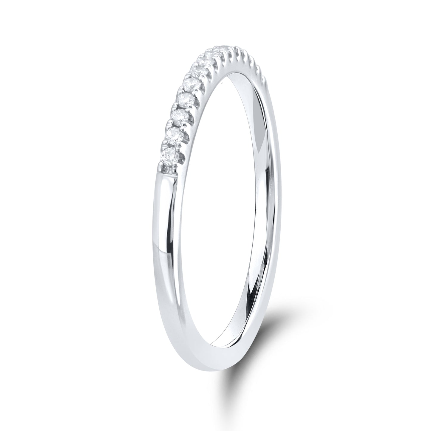 14k white Gold 0.10 CTW Ladies Diamond Band