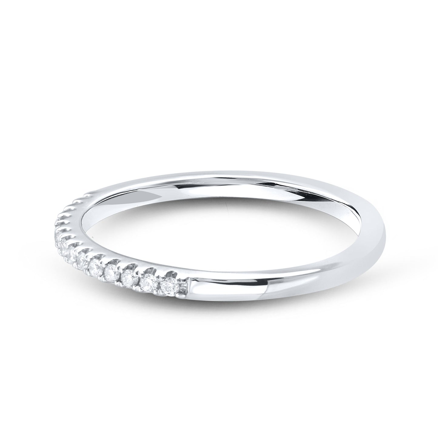 14k white Gold 0.10 CTW Ladies Diamond Band