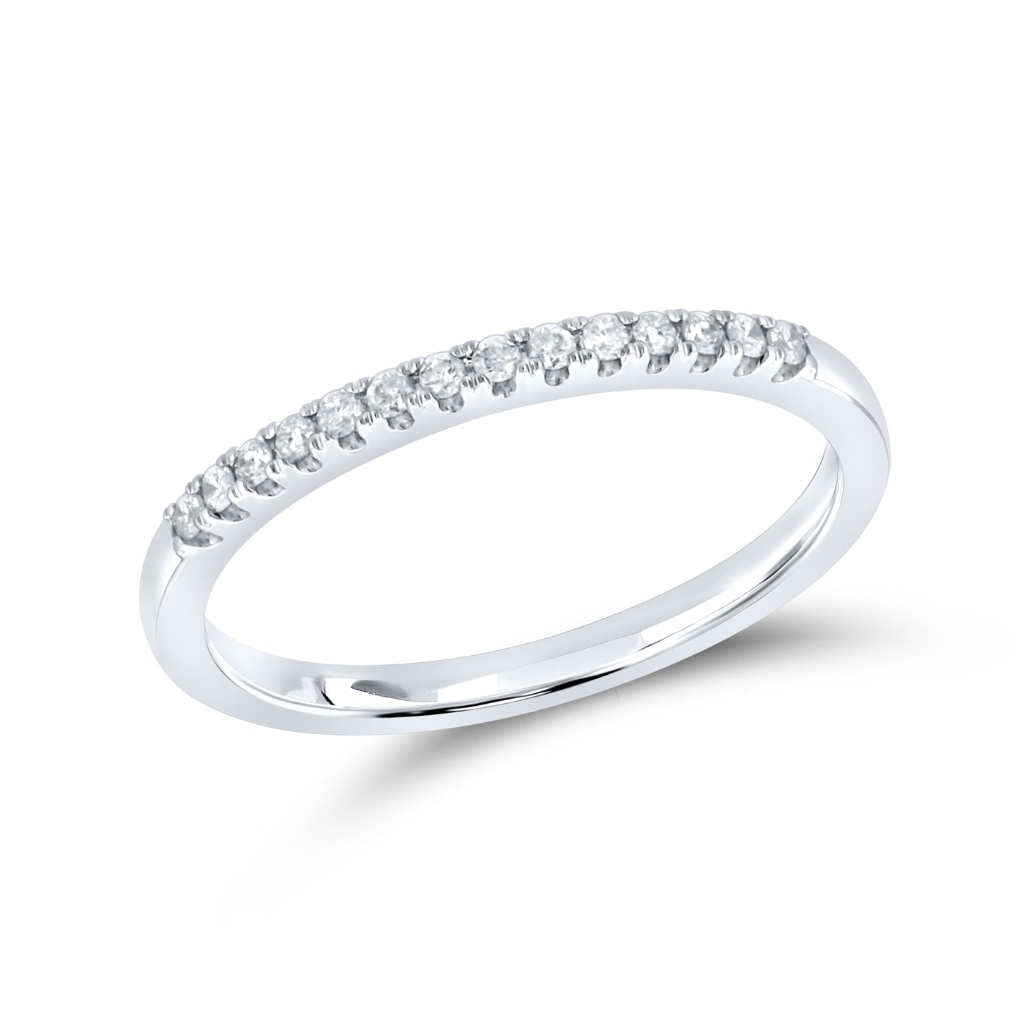 14k white Gold 0.10 CTW Ladies Diamond Band