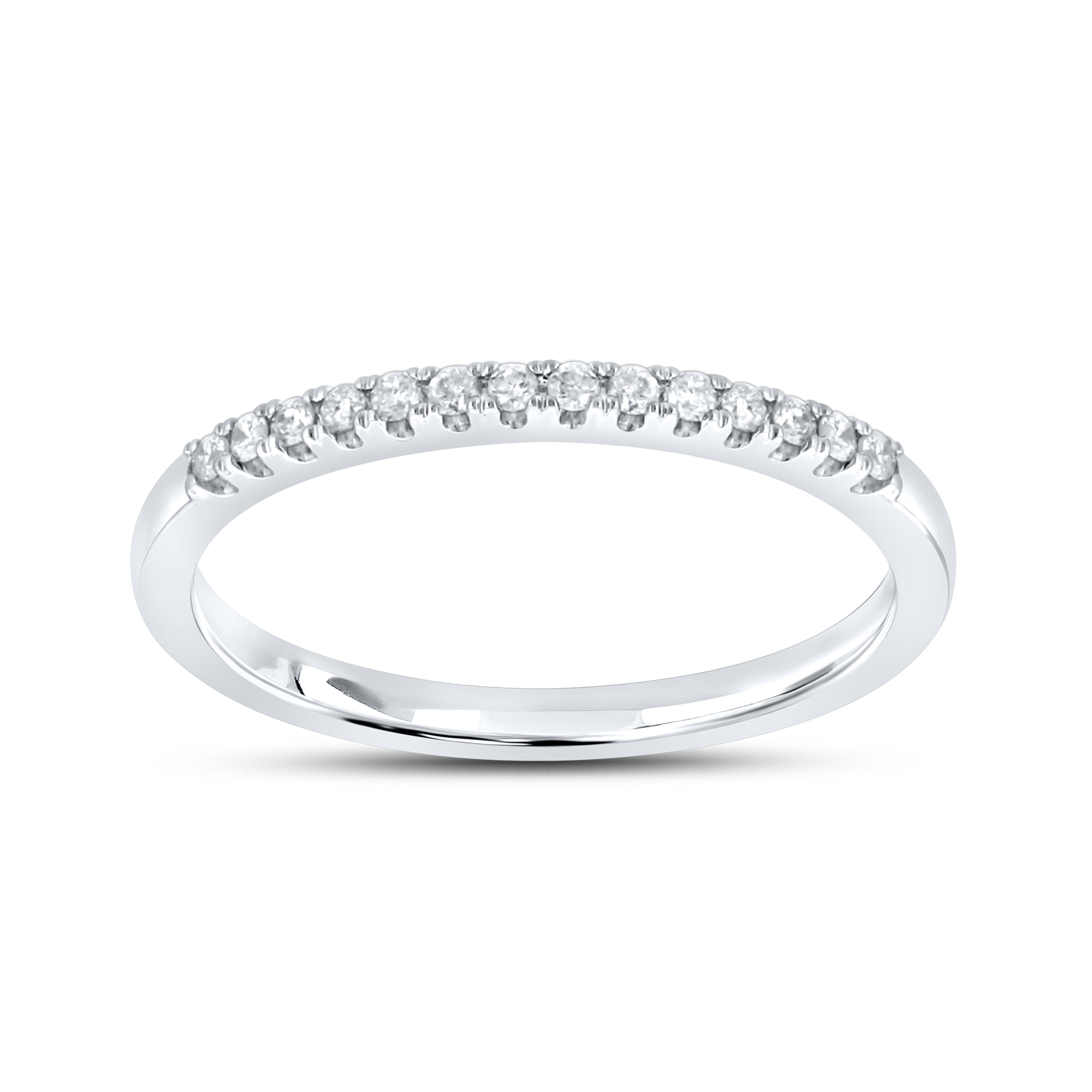 14k white Gold 0.10 CTW Ladies Diamond Band