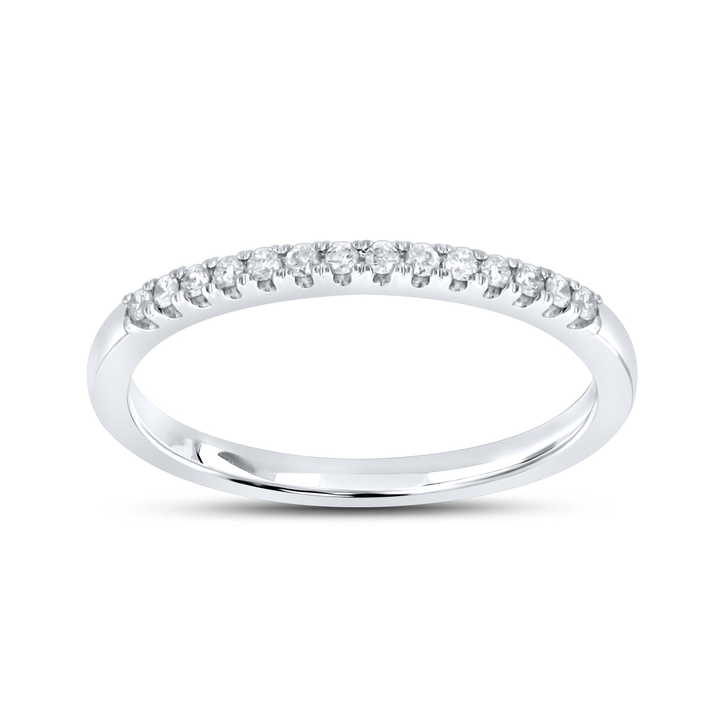 14k white Gold 0.10 CTW Ladies Diamond Band