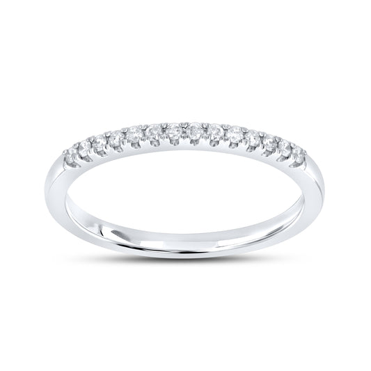 14k white Gold 0.10 CTW Ladies Diamond Band