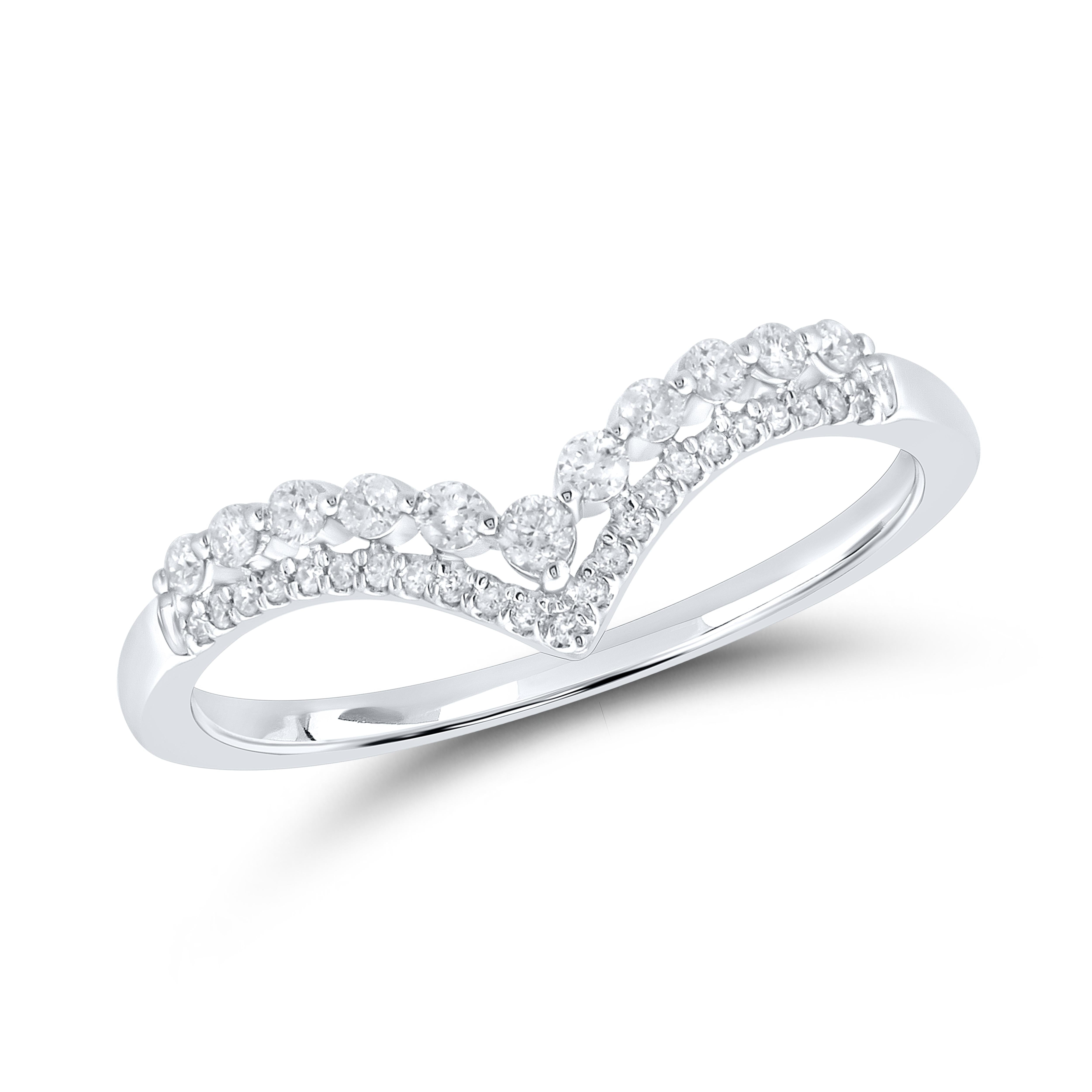 14k White Gold 0.25 CTW Diamond Women's Ladies Band