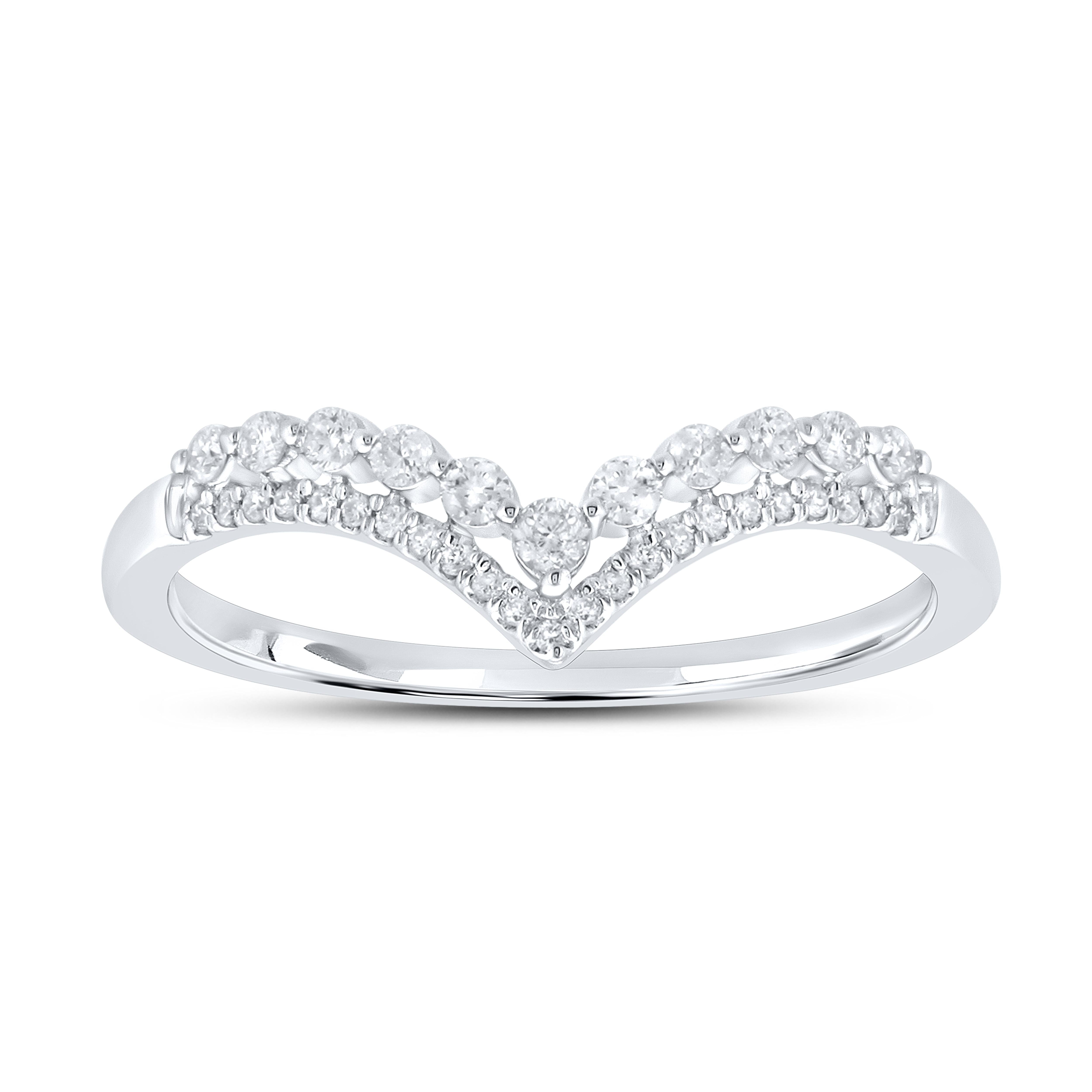 14k White Gold 0.25 CTW Diamond Women's Ladies Band
