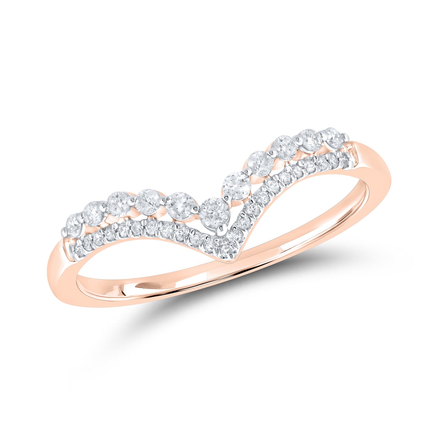 14K ROSE GOLD 0.25 CTW Natural DIAMOND Women's Ladies BAND