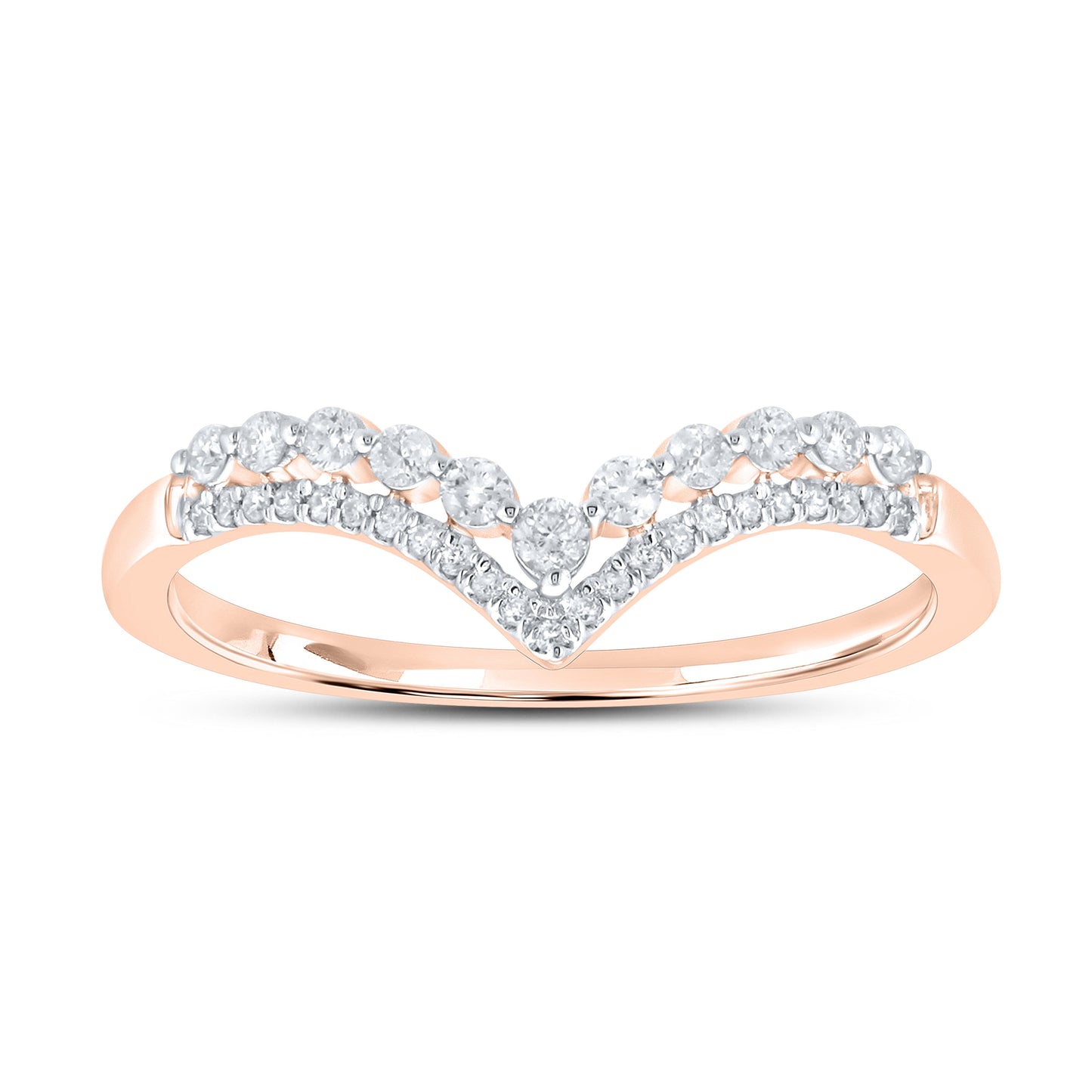 14K ROSE GOLD 0.25 CTW Natural DIAMOND Women's Ladies BAND