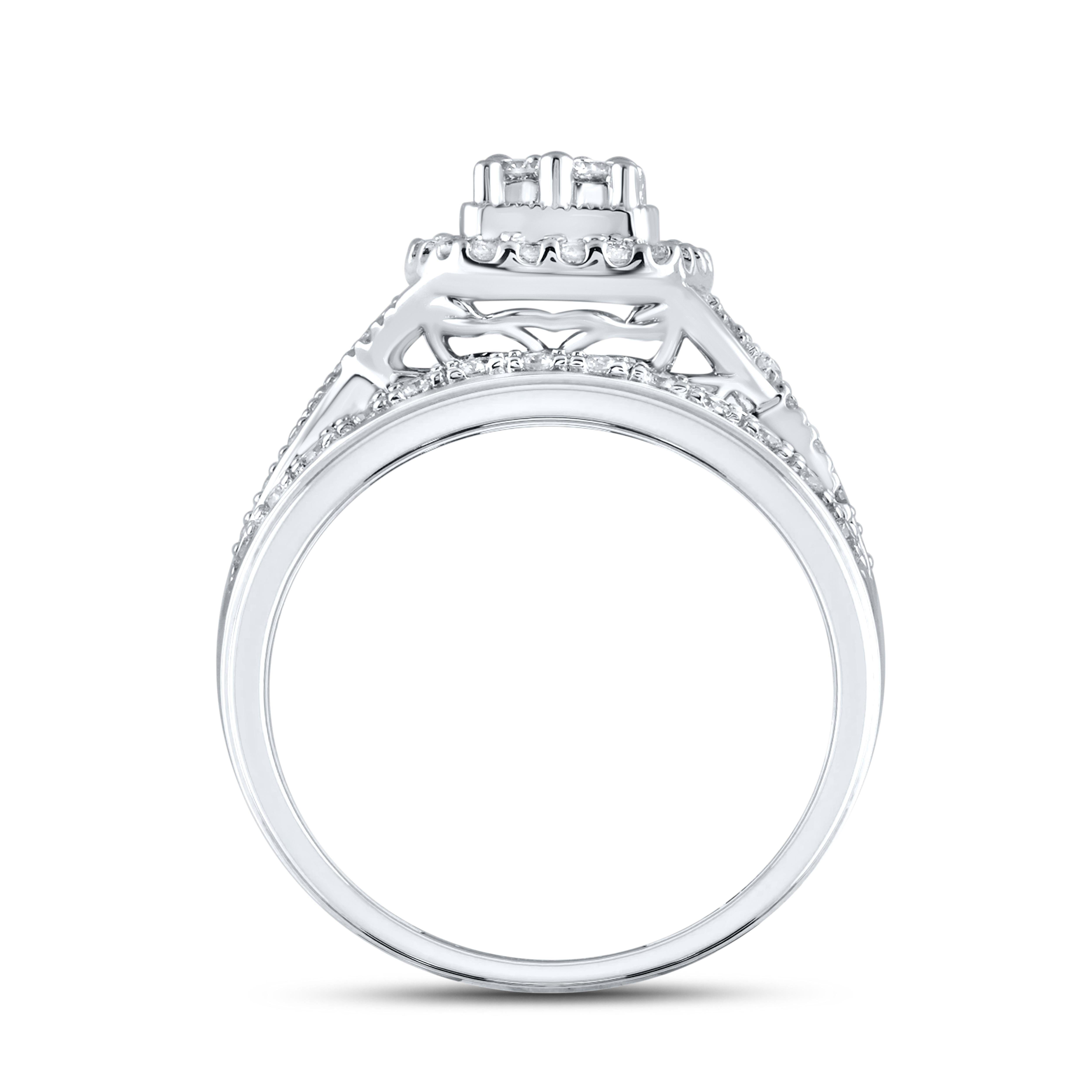 14kt White Gold 0.50 CTW Natural Diamond Bridal Ring Set