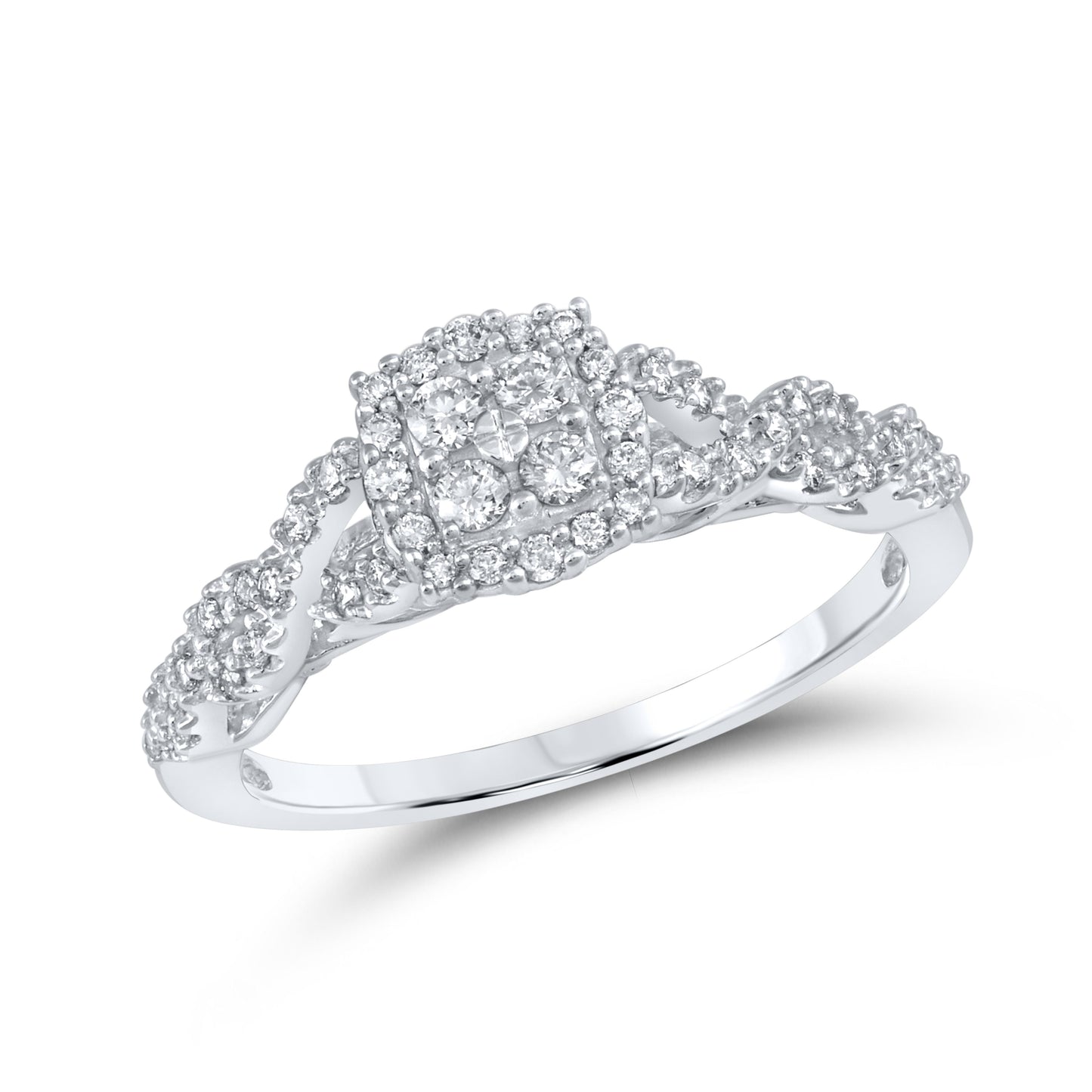 14k White Gold 0.35 CTW Diamond Engagement Ring