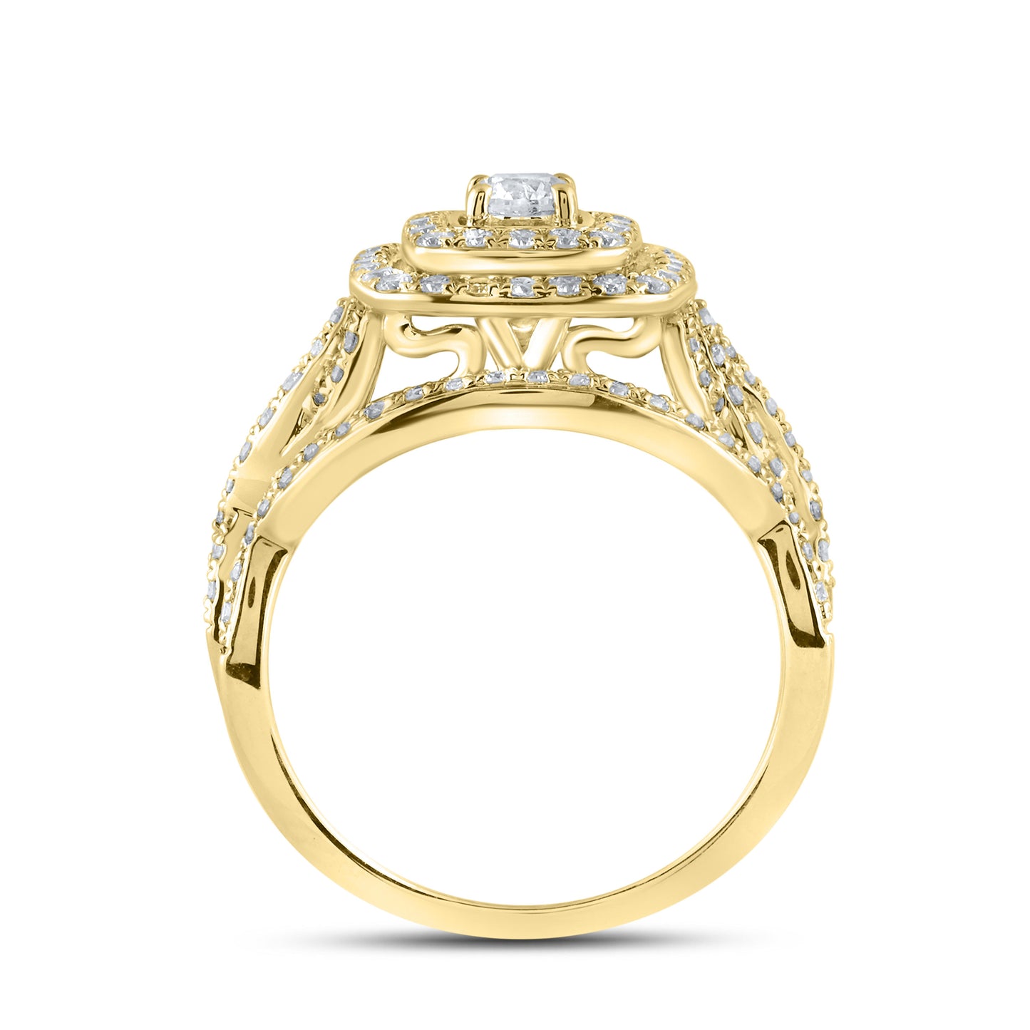 14kt Yellow Gold 1.00 CTW Natural Diamond Bridal Ring set