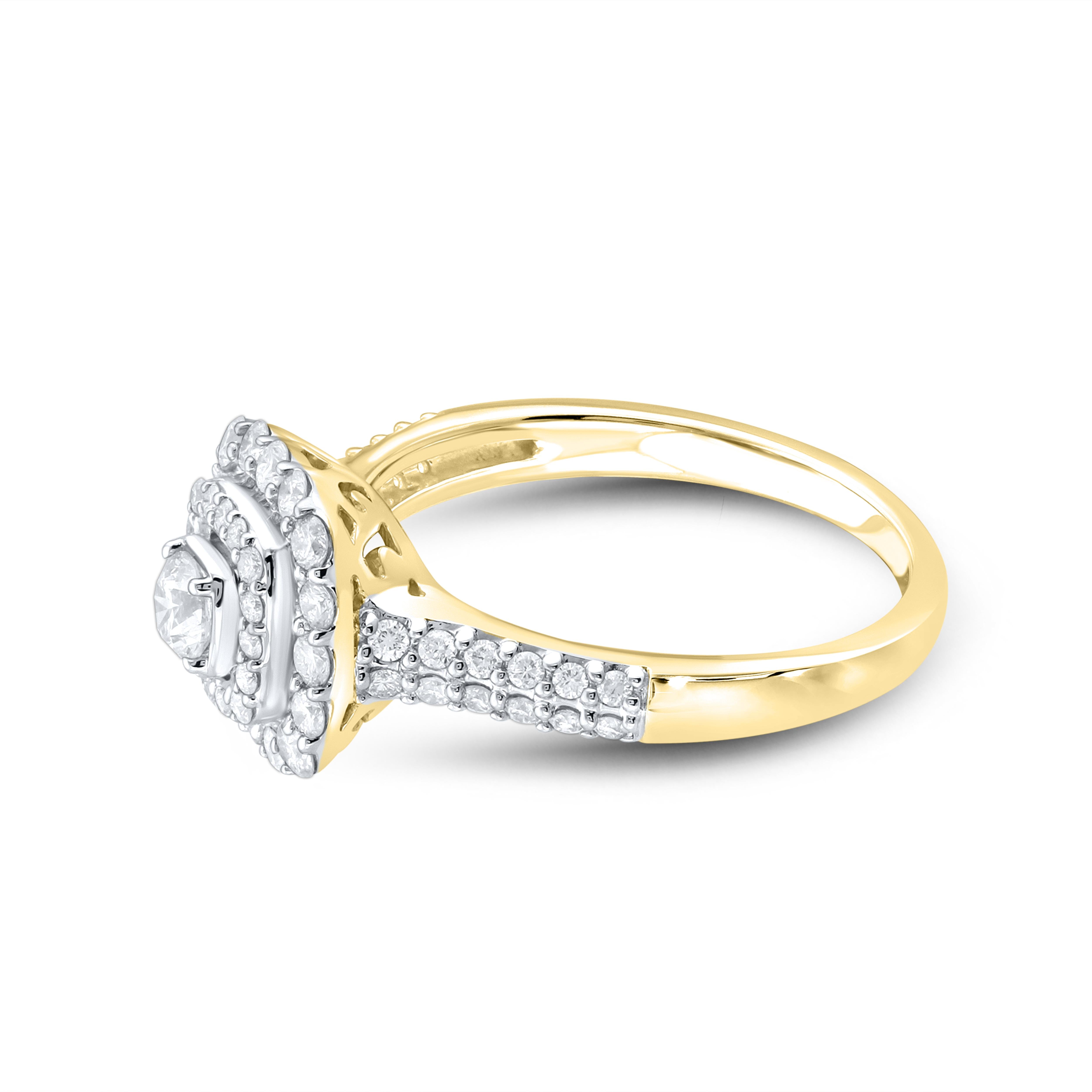 14kt Yellow Gold  0.78 CTW Natural Diamond Bridal Ring Set