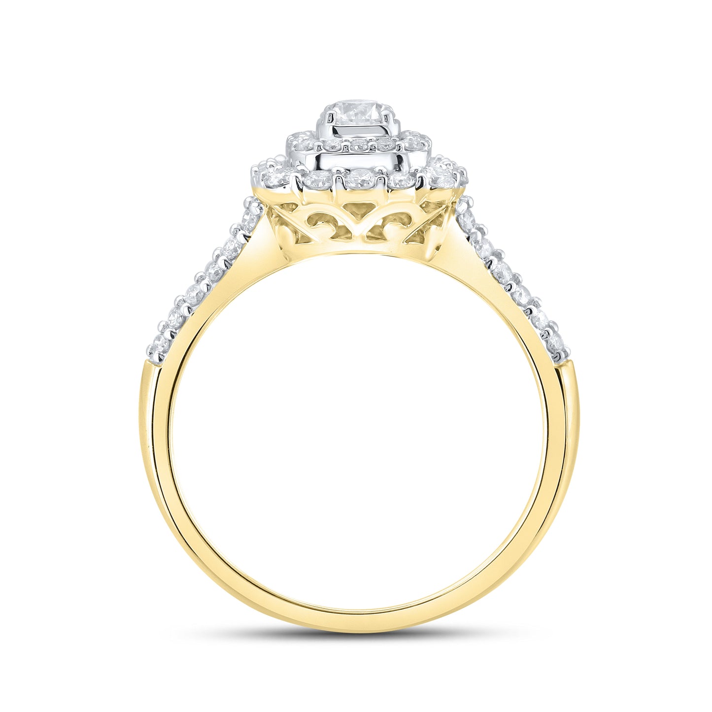 14kt Yellow Gold  0.78 CTW Natural Diamond Bridal Ring Set