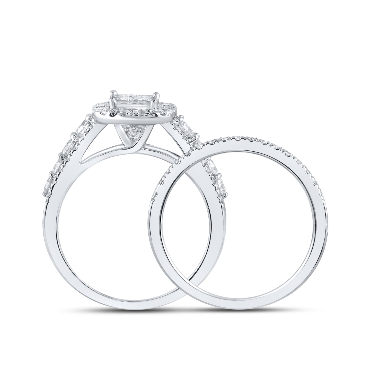 14kt White Gold 1.63 CTW Natural Diamond bridal Ring set