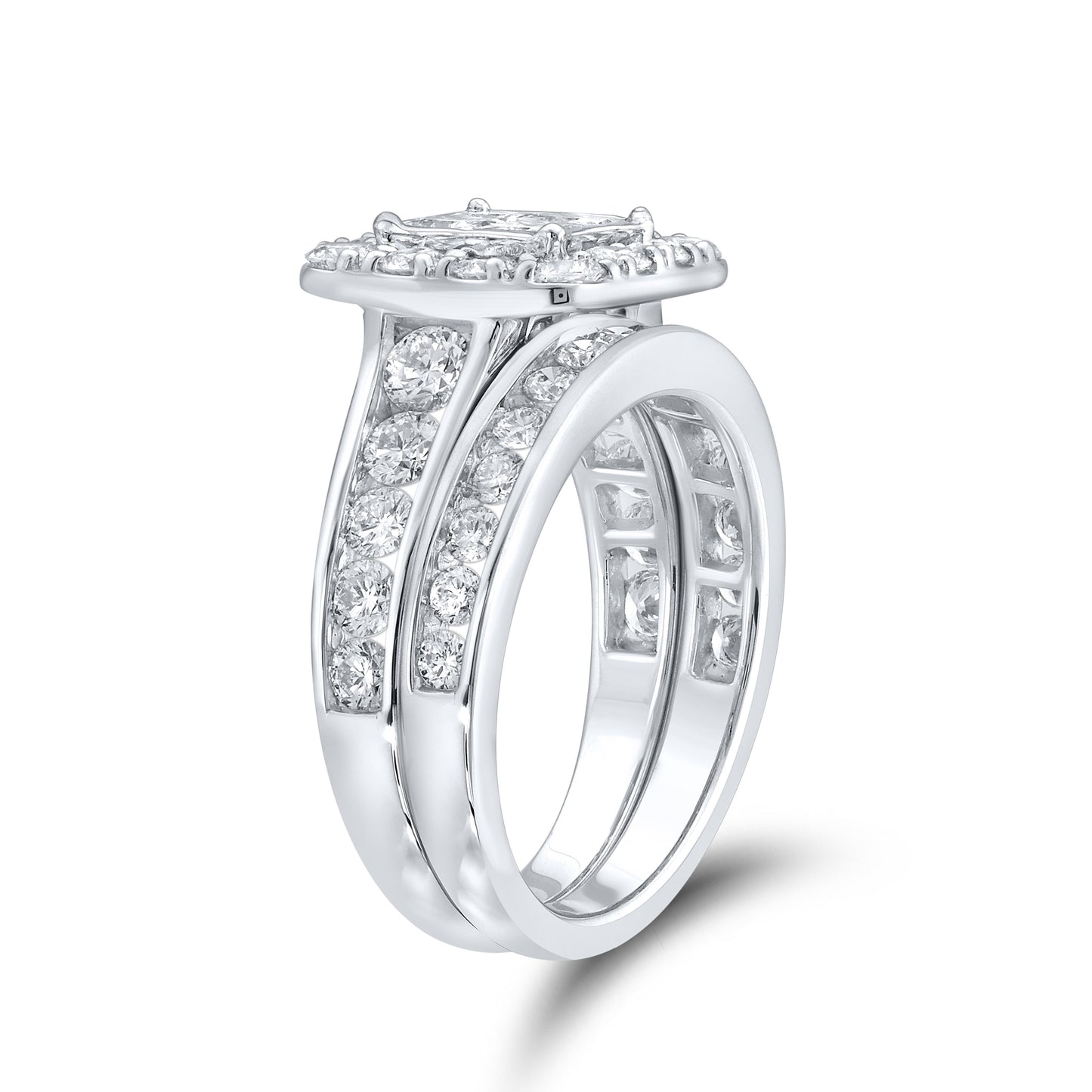 14kt WHITE GOLD 2.50 CTW Natural Diamond Bridal Ring Set