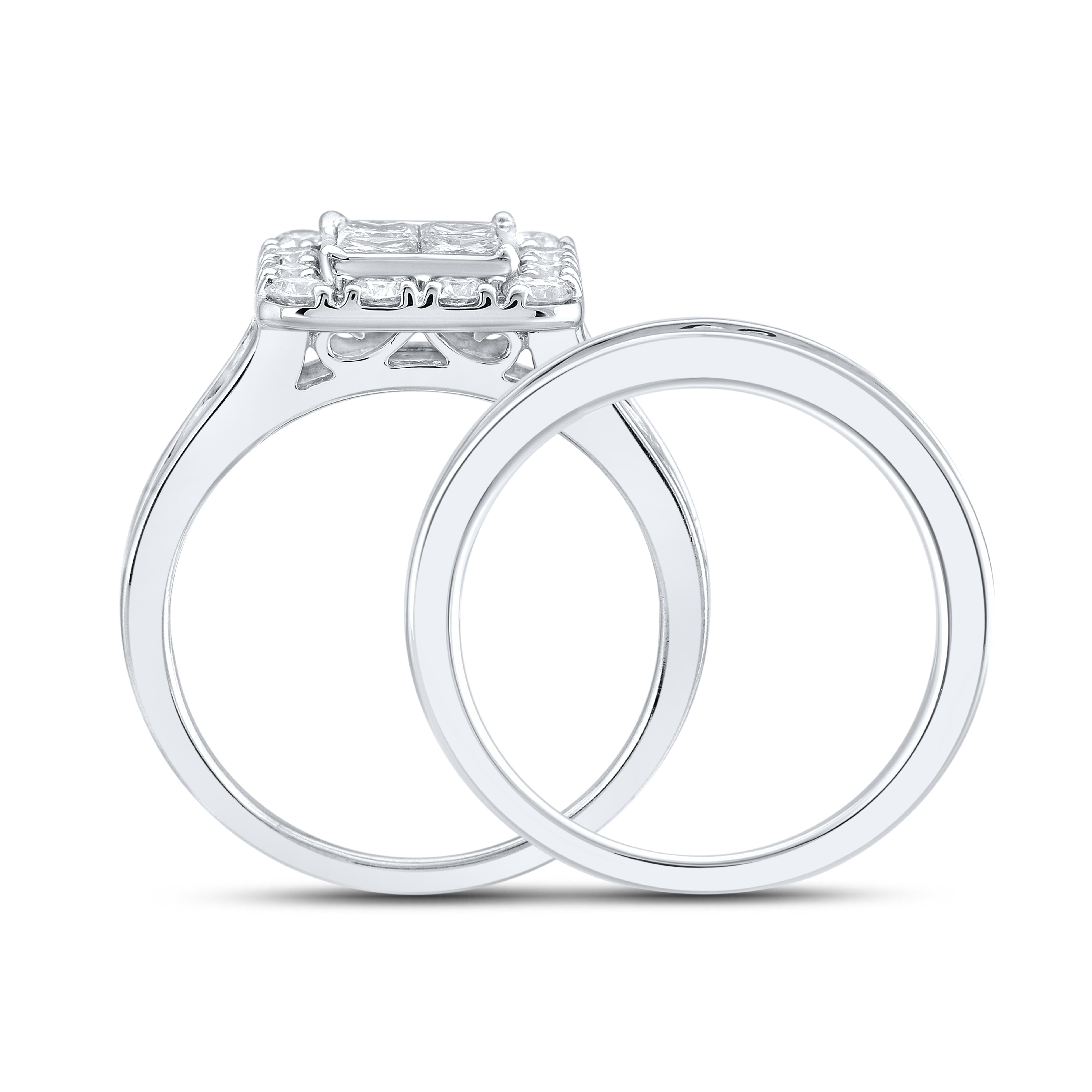 14kt WHITE GOLD 2.50 CTW Natural Diamond Bridal Ring Set