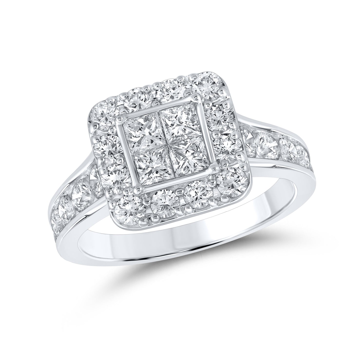 14kt WHITE GOLD 2.50 CTW Natural Diamond Bridal Ring Set