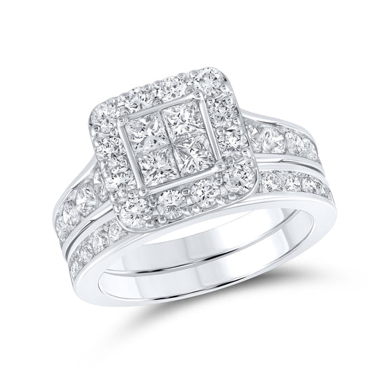 14kt WHITE GOLD 2.50 CTW Natural Diamond Bridal Ring Set