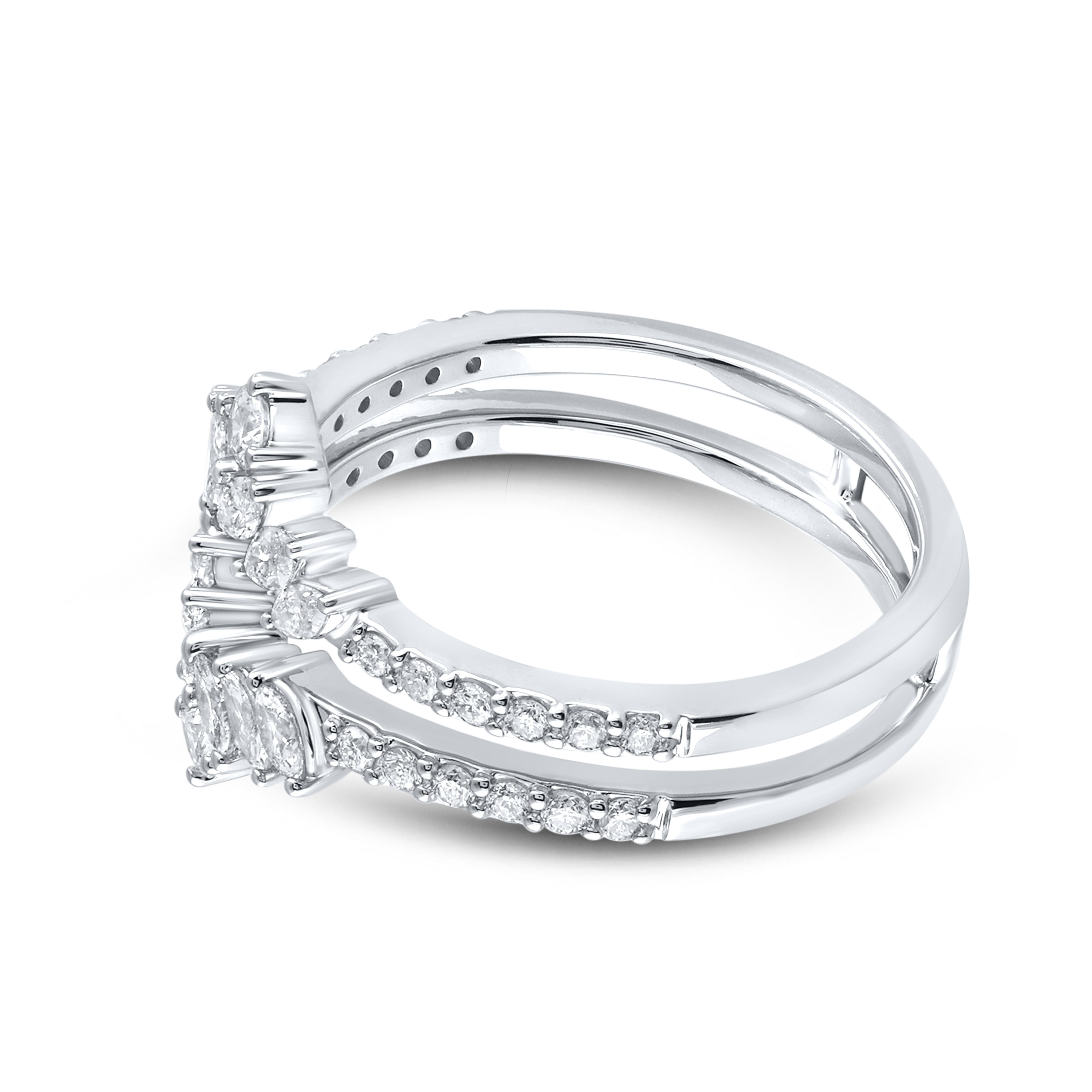 14KT WHITE GOLD 0.75 CTW  LADIES DIAMOND BAND ENHANCER