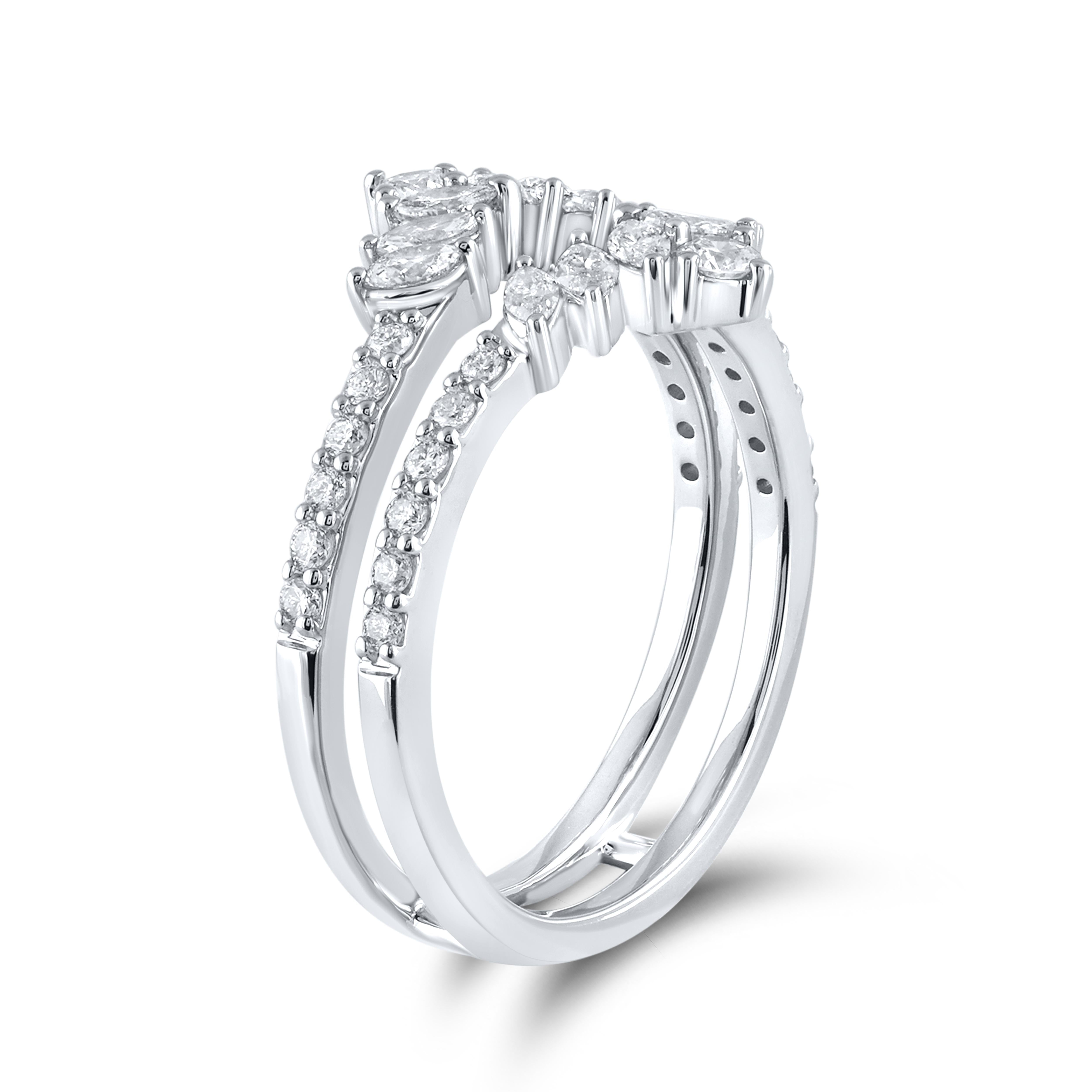 14KT WHITE GOLD 0.75 CTW  LADIES DIAMOND BAND ENHANCER