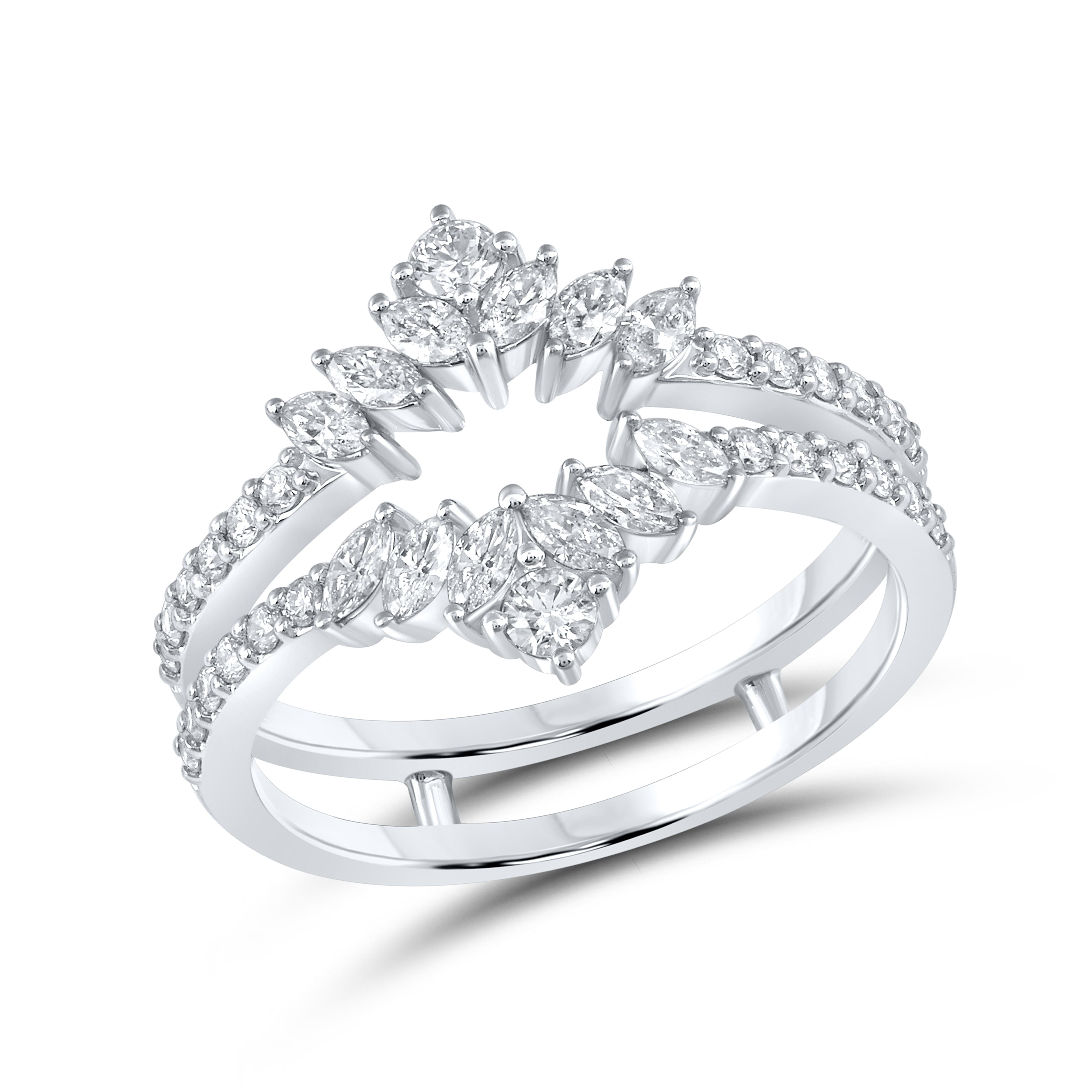 14K WHITE GOLD 0.75 CTW  LADIES DIAMOND BAND ENHANCER