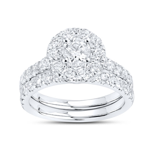 14kt White Gold 2 CTW  Lab Diamond Bridal Ring Set