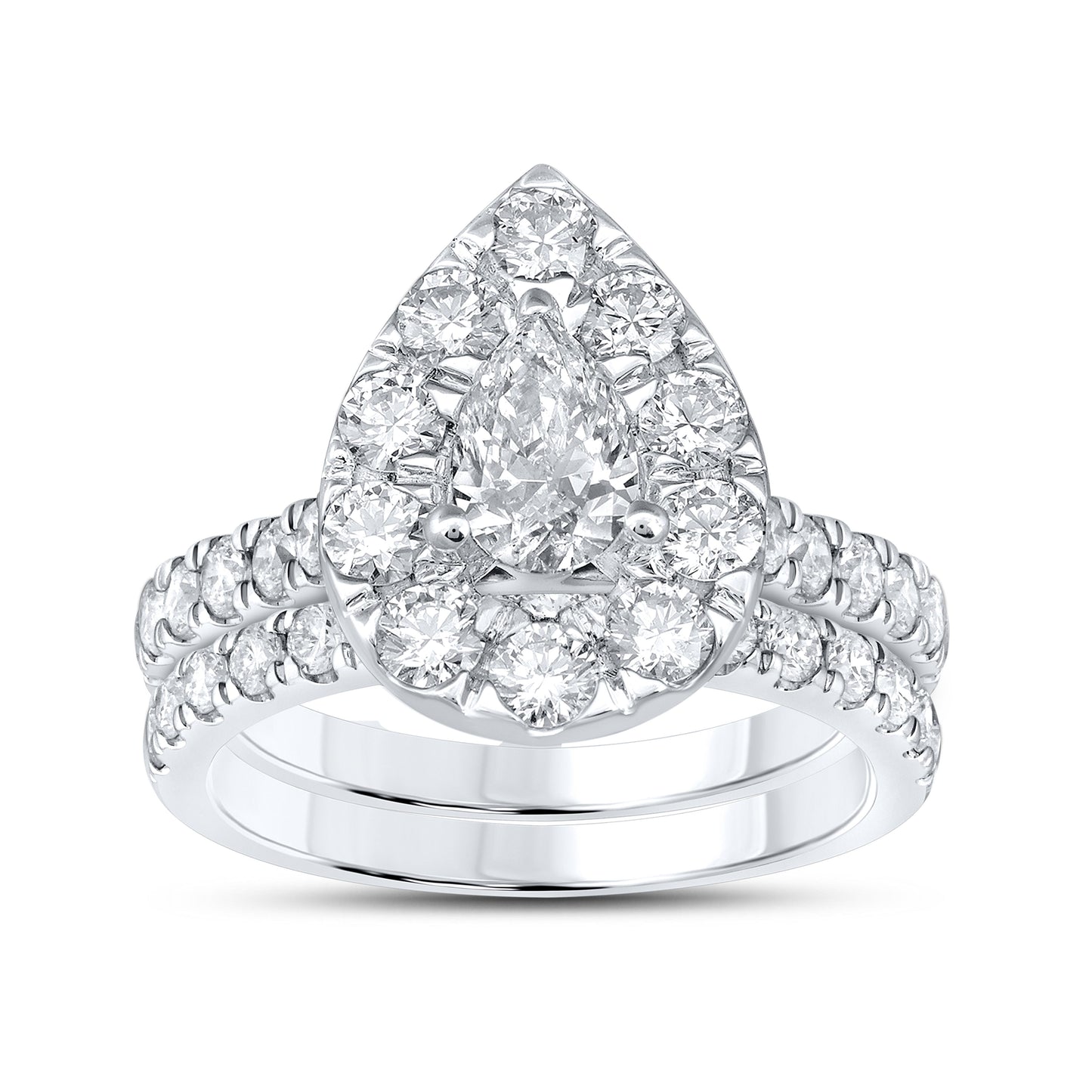 14kt WG 1.98 ctw Natural Diamond Bridal Ring Set