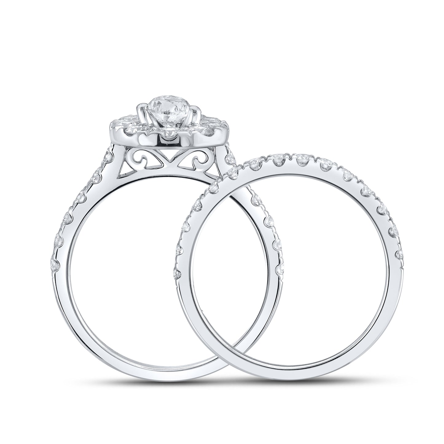 14kt WG 1.98 ctw Natural Diamond Bridal Ring Set