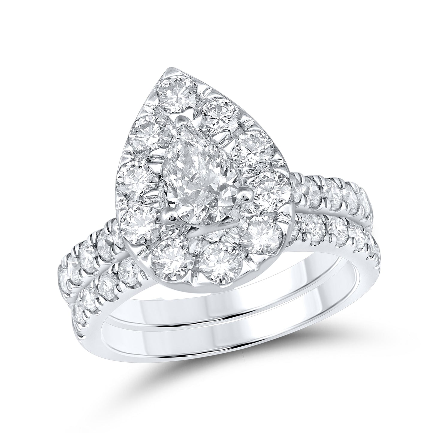 14kt WG 1.98 ctw Natural Diamond Bridal Ring Set