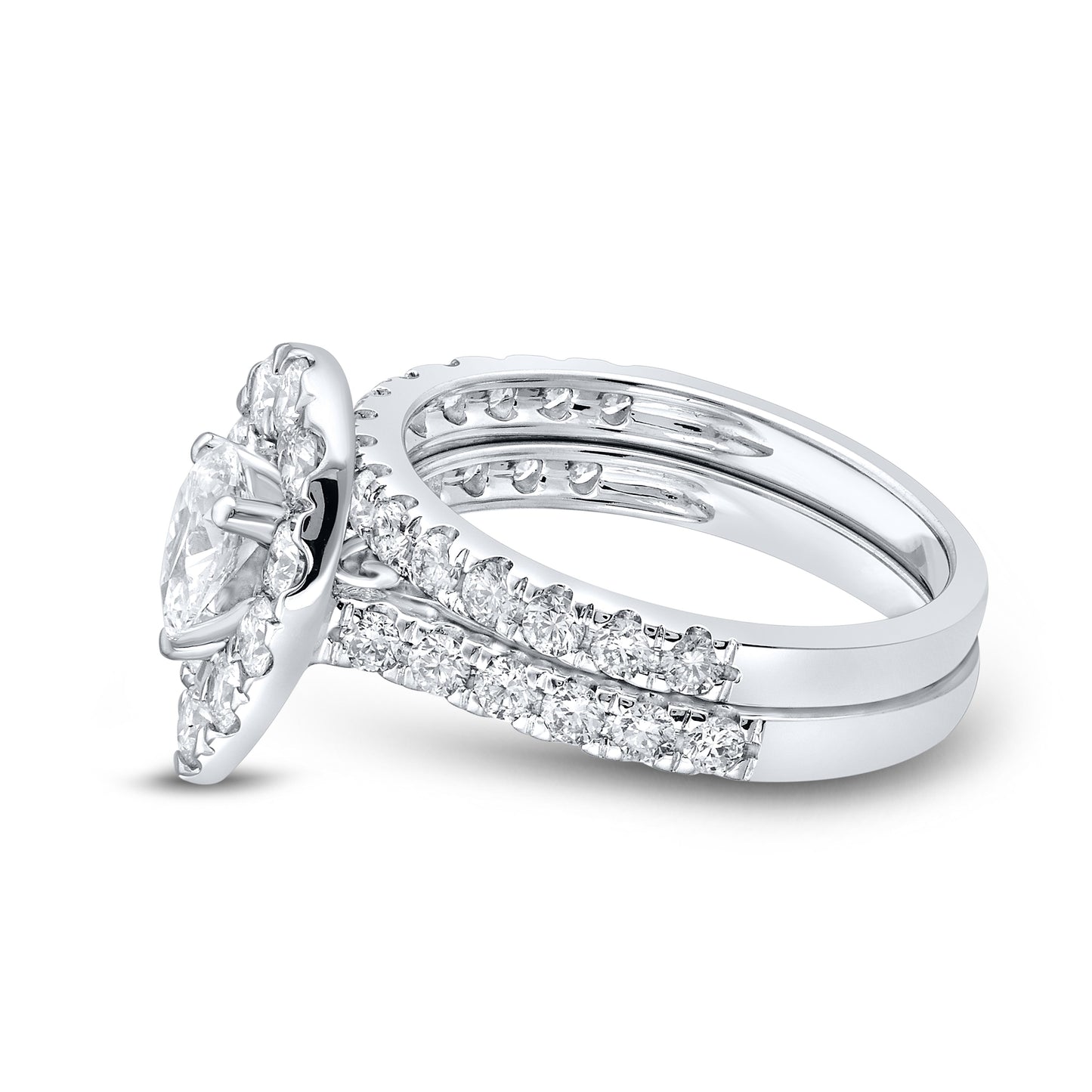 14kt WG 1.98 ctw Natural Diamond Bridal Ring Set