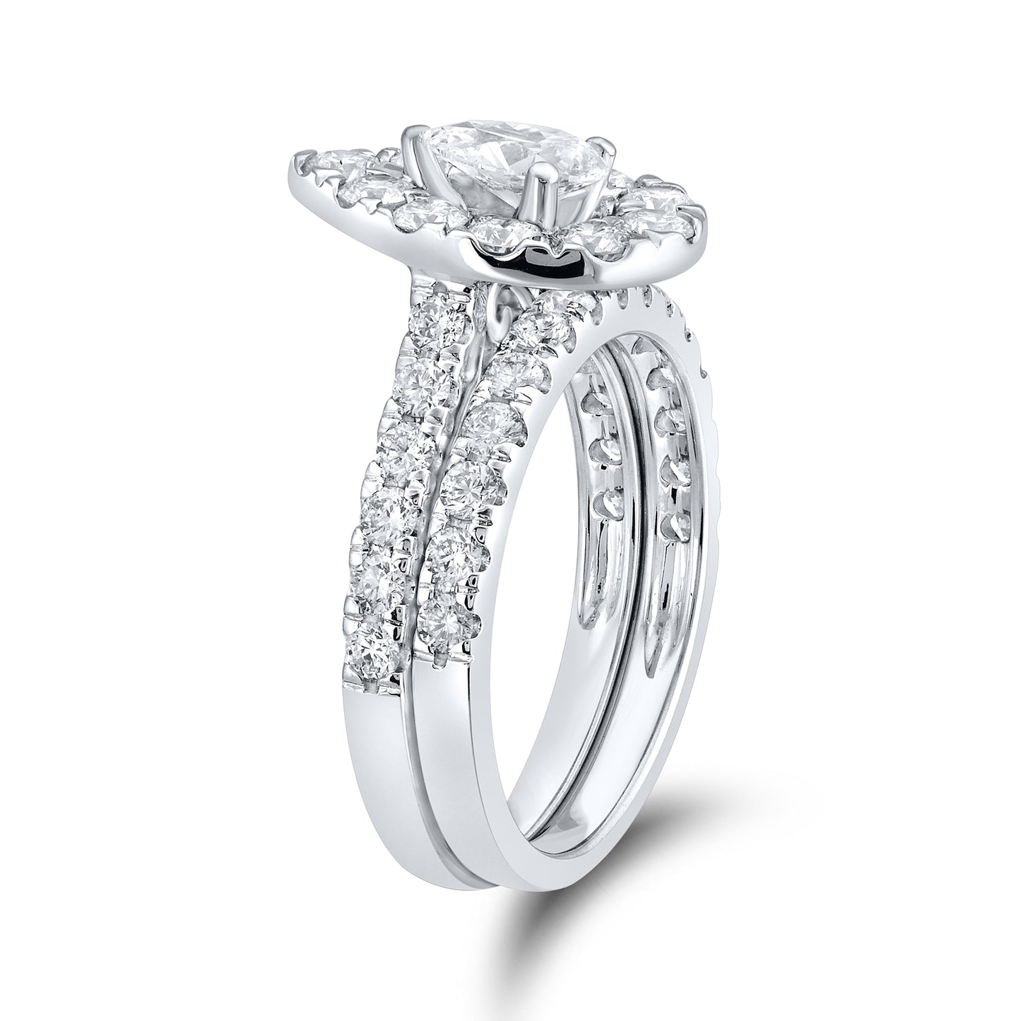 14kt WG 1.98 ctw Natural Diamond Bridal Ring Set