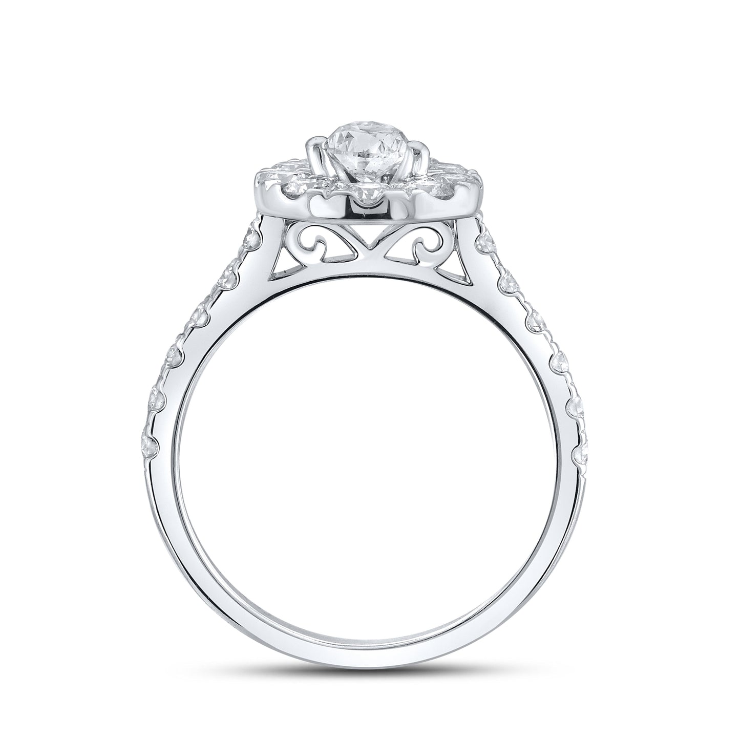 14kt WG 1.98 ctw Natural Diamond Bridal Ring Set