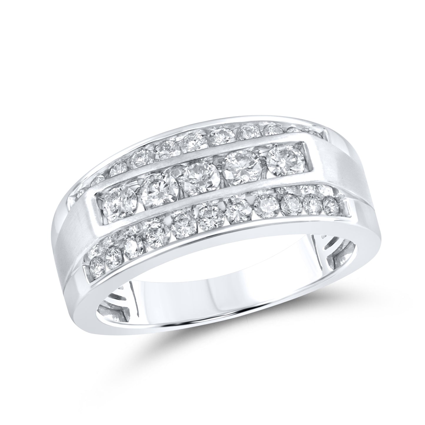 14k WHITE GOLD 1.01 CTW Men’s Diamond band