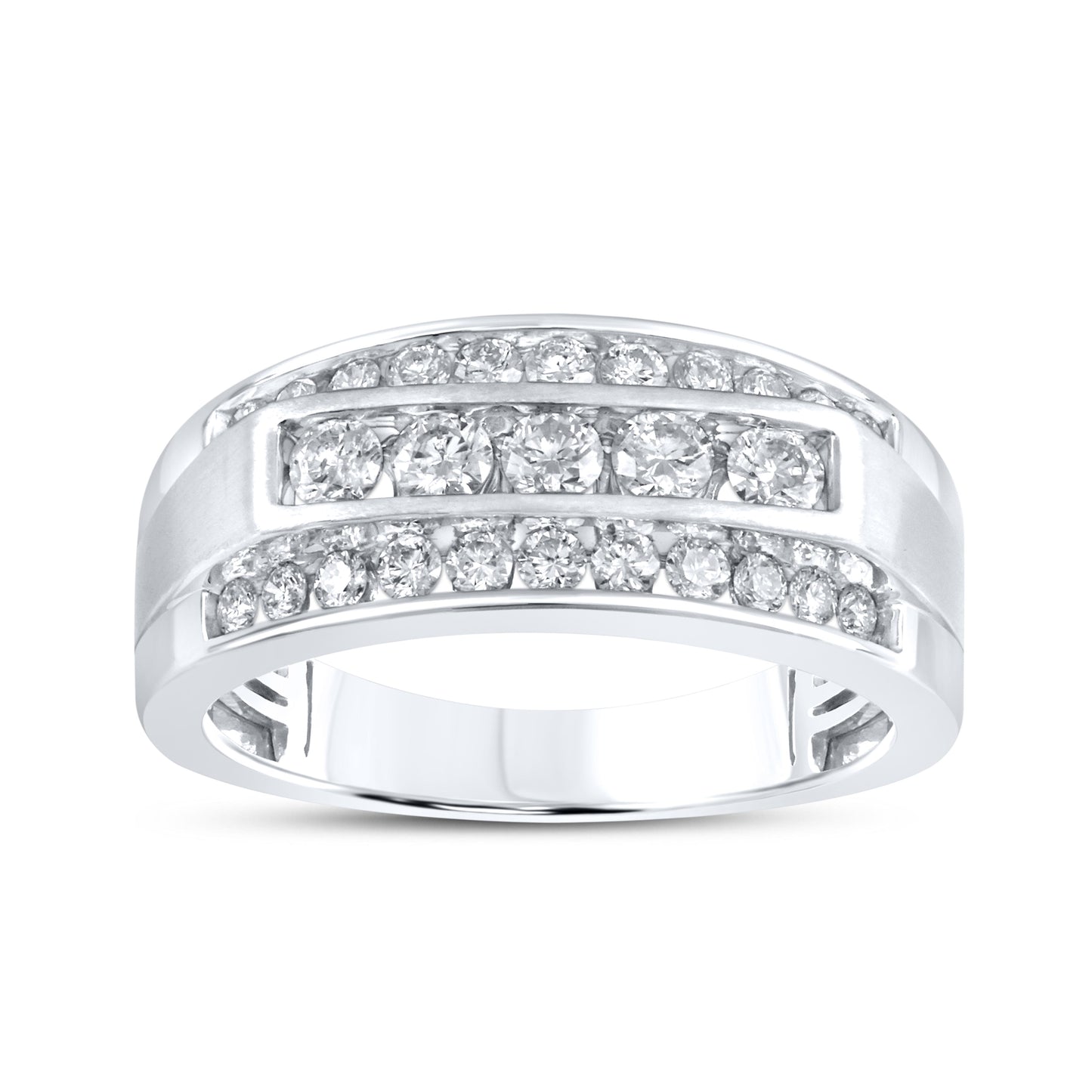 14k WHITE GOLD 1.01 CTW Men’s Diamond band