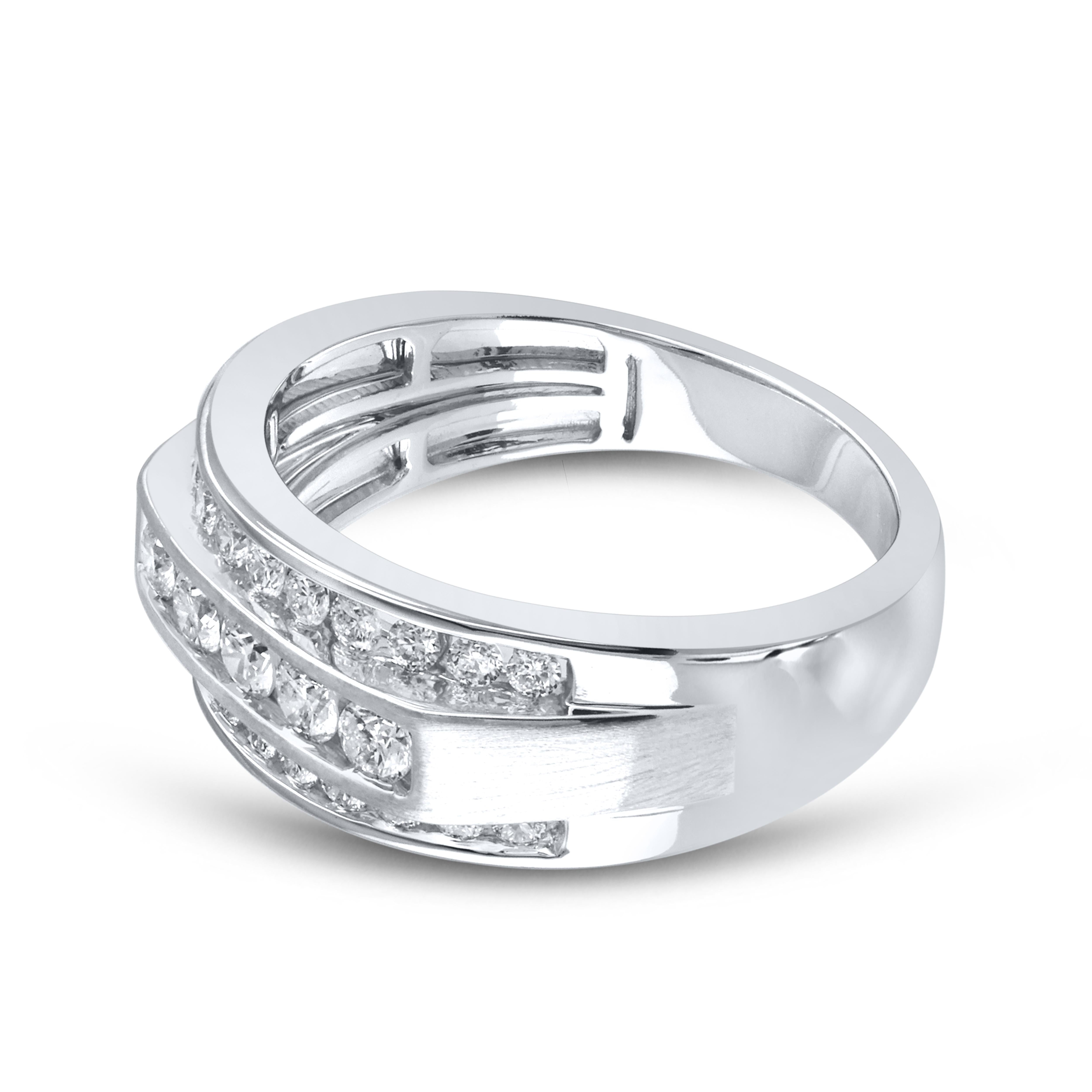 14k WHITE GOLD 1.01 CTW Men’s Diamond band