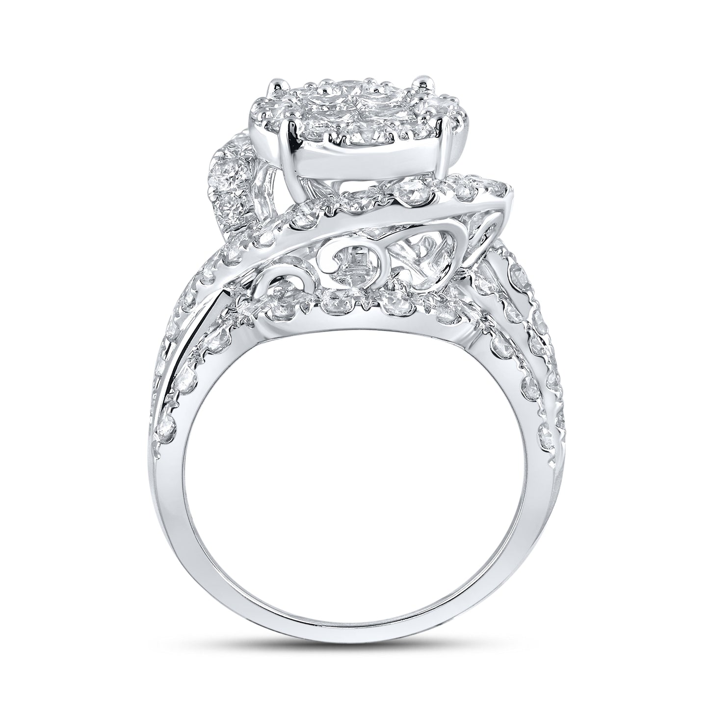 14kt White Gold 3.03 CTW Natural Diamond Bridal Ring Set