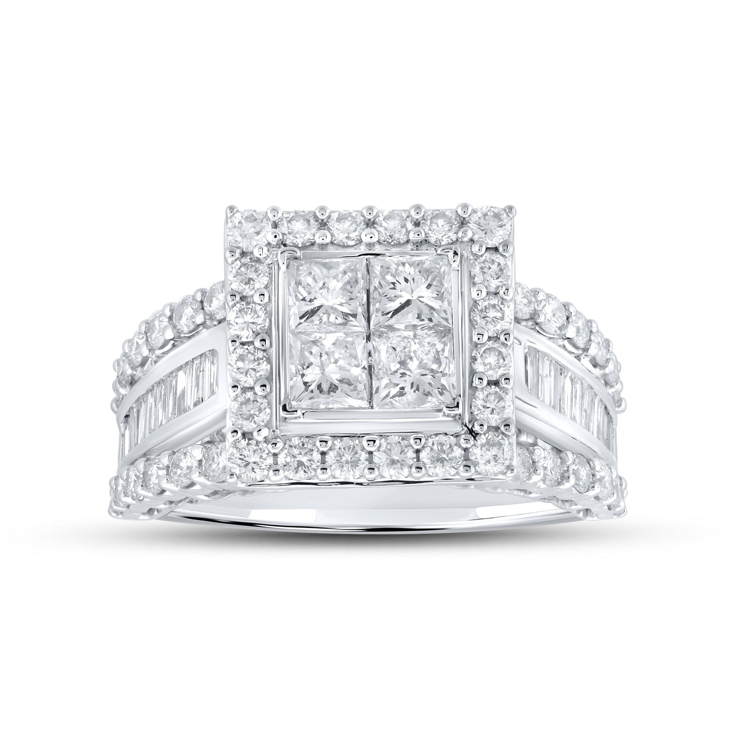 14kt WG 2.50 ctw Natural Diamond Bridal Ring