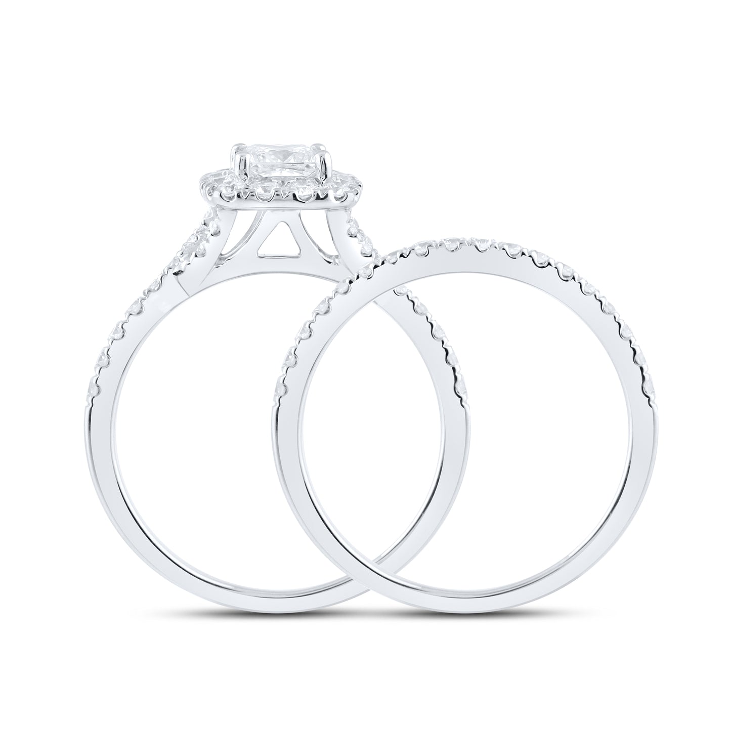 14kt White Gold 1.22 CTW Lab Diamond Bridal Ring Set