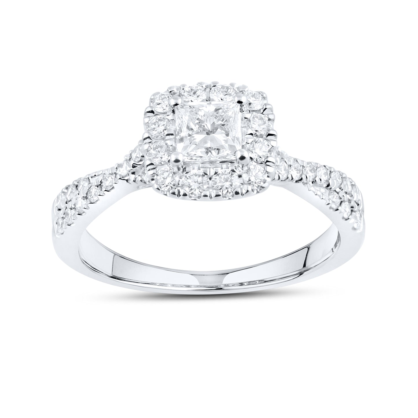 14kt White Gold 1.22 CTW Lab Diamond Bridal Ring Set