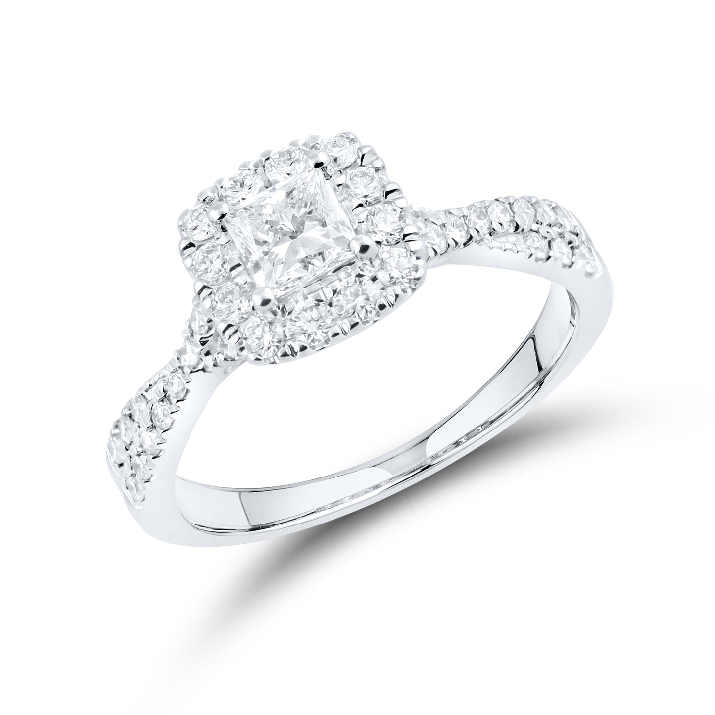 14kt White Gold 1.22 CTW Lab Diamond Bridal Ring Set