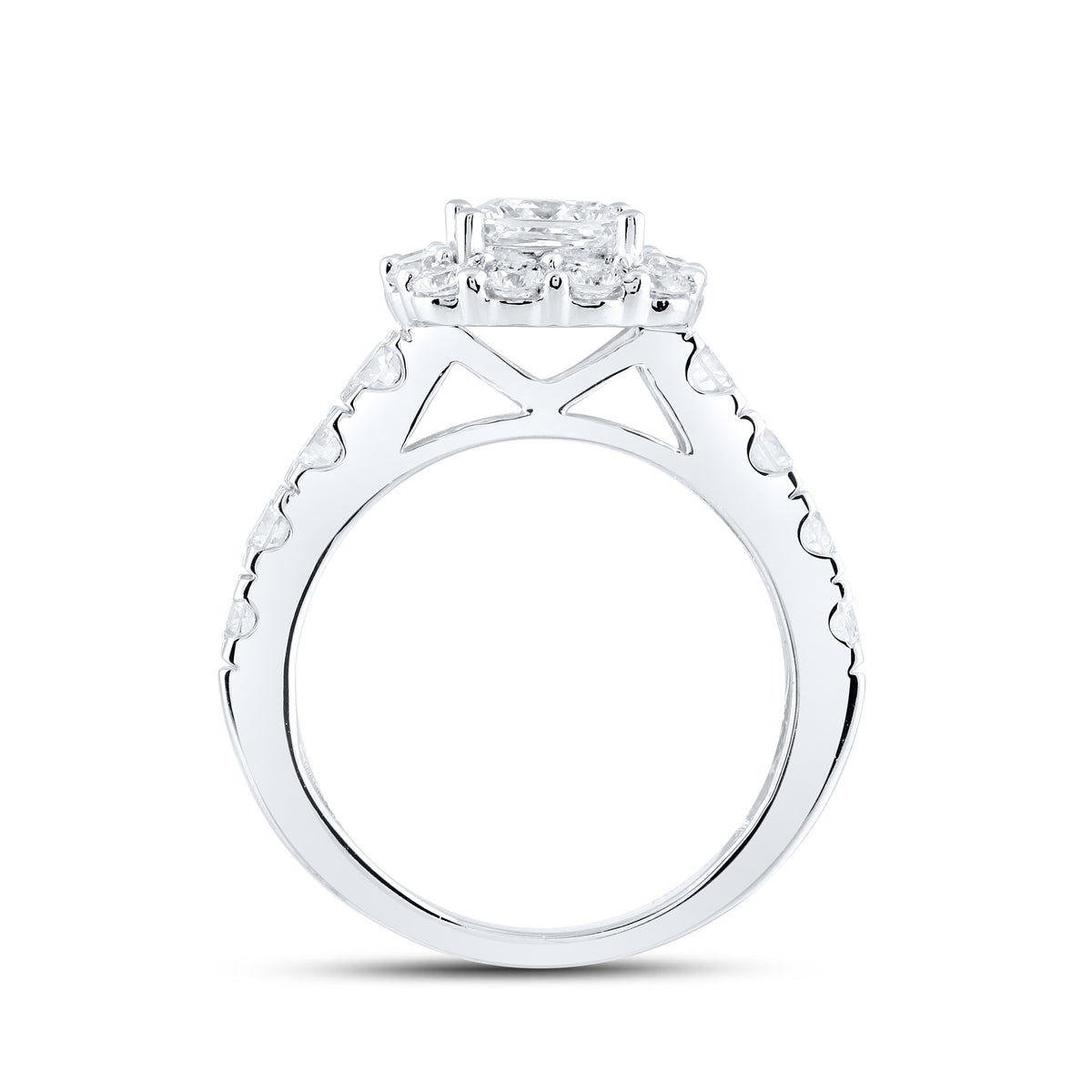 14kt White Gold 3.52 CTW Lab Diamond Bridal Engagement Ring Set