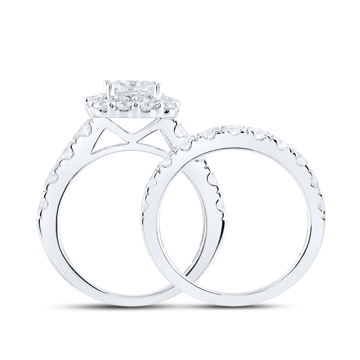 14kt White Gold 3.52 CTW Lab Diamond Bridal Engagement Ring Set