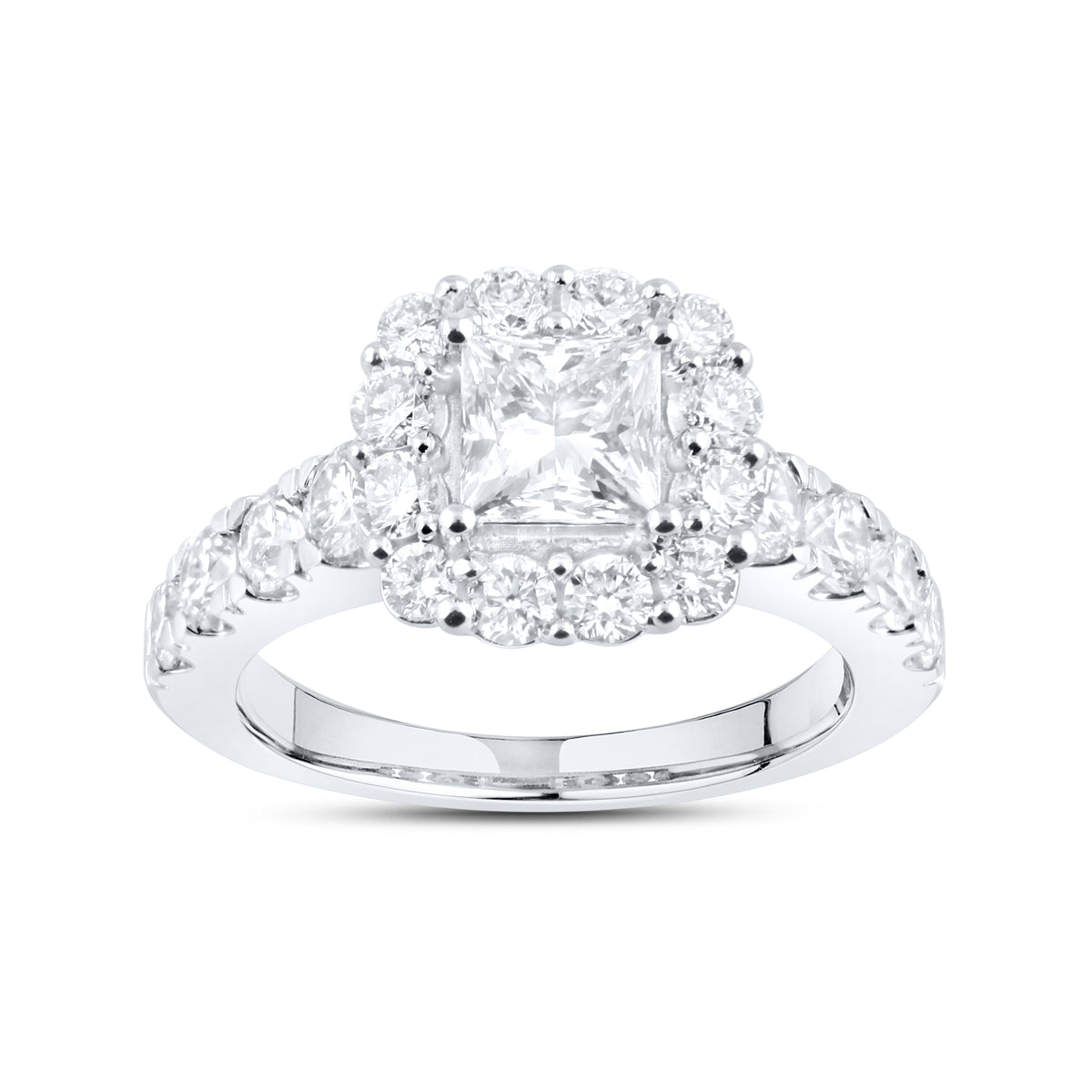 14kt White Gold 3.52 CTW Lab Diamond Bridal Engagement Ring Set