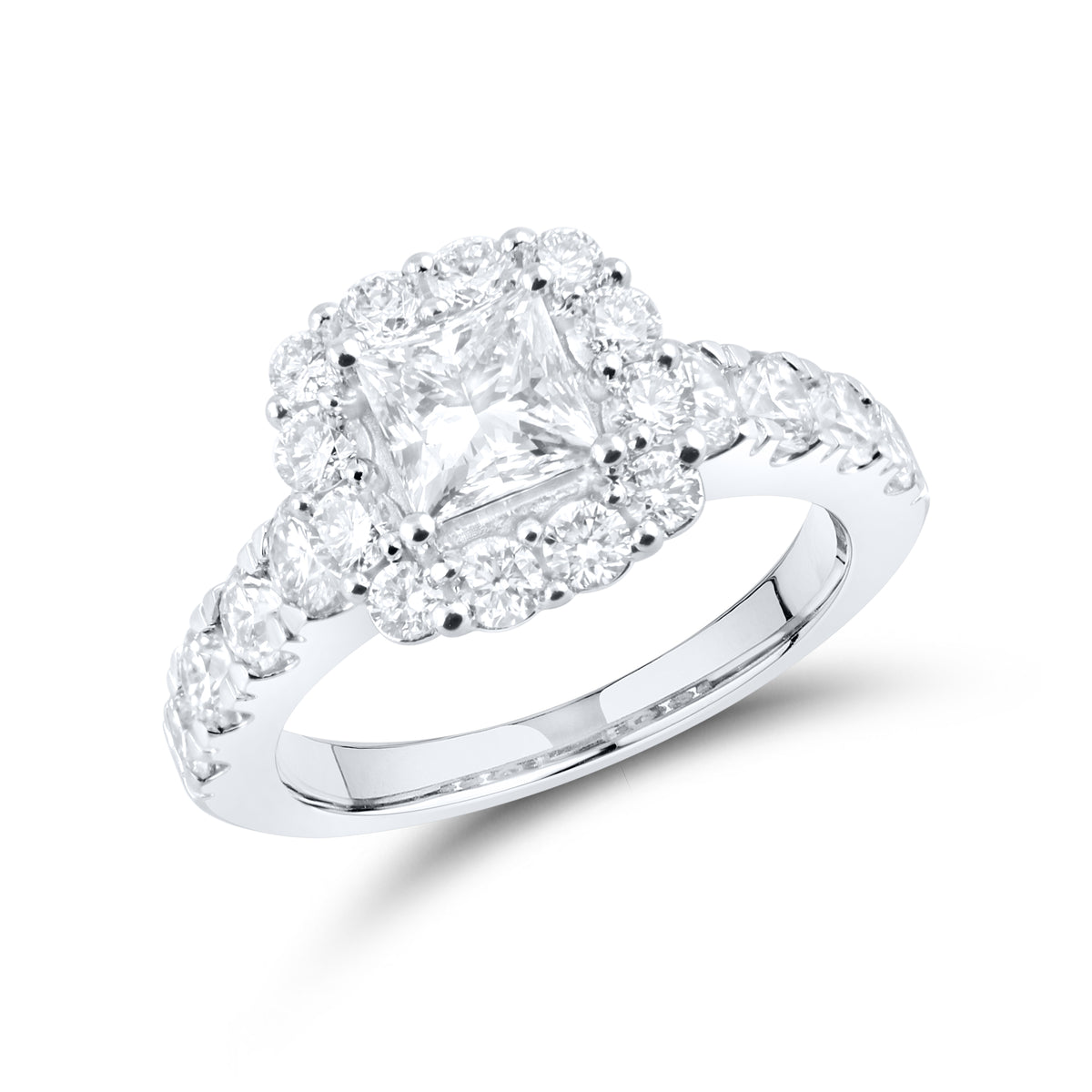 14kt White Gold 3.52 CTW Lab Diamond Bridal Engagement Ring Set