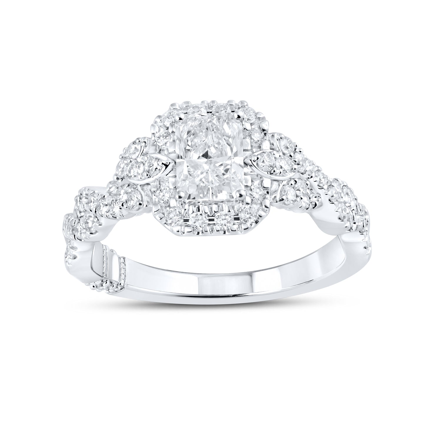 14kt White Gold 1.38 CTW Lab Diamond Engagement Ring