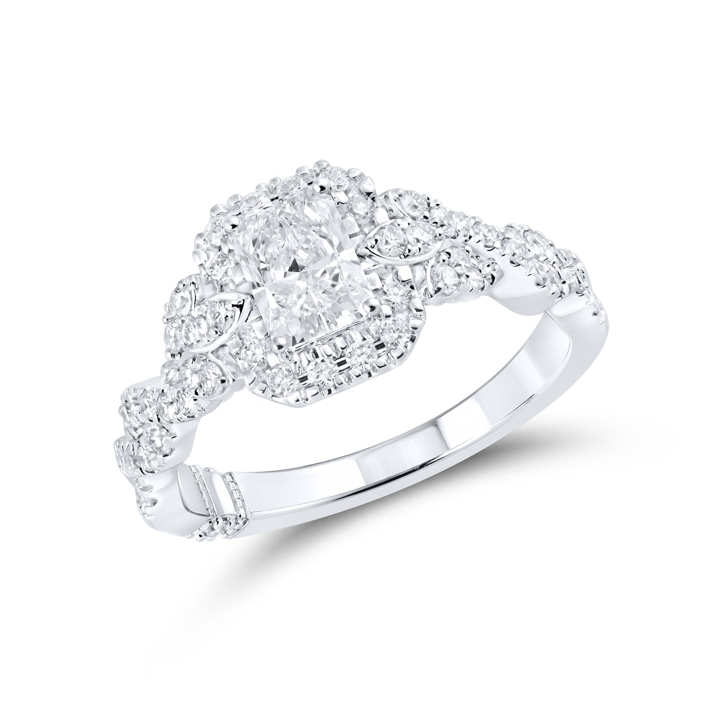 14kt White Gold 1.38 CTW Lab Diamond Engagement Ring