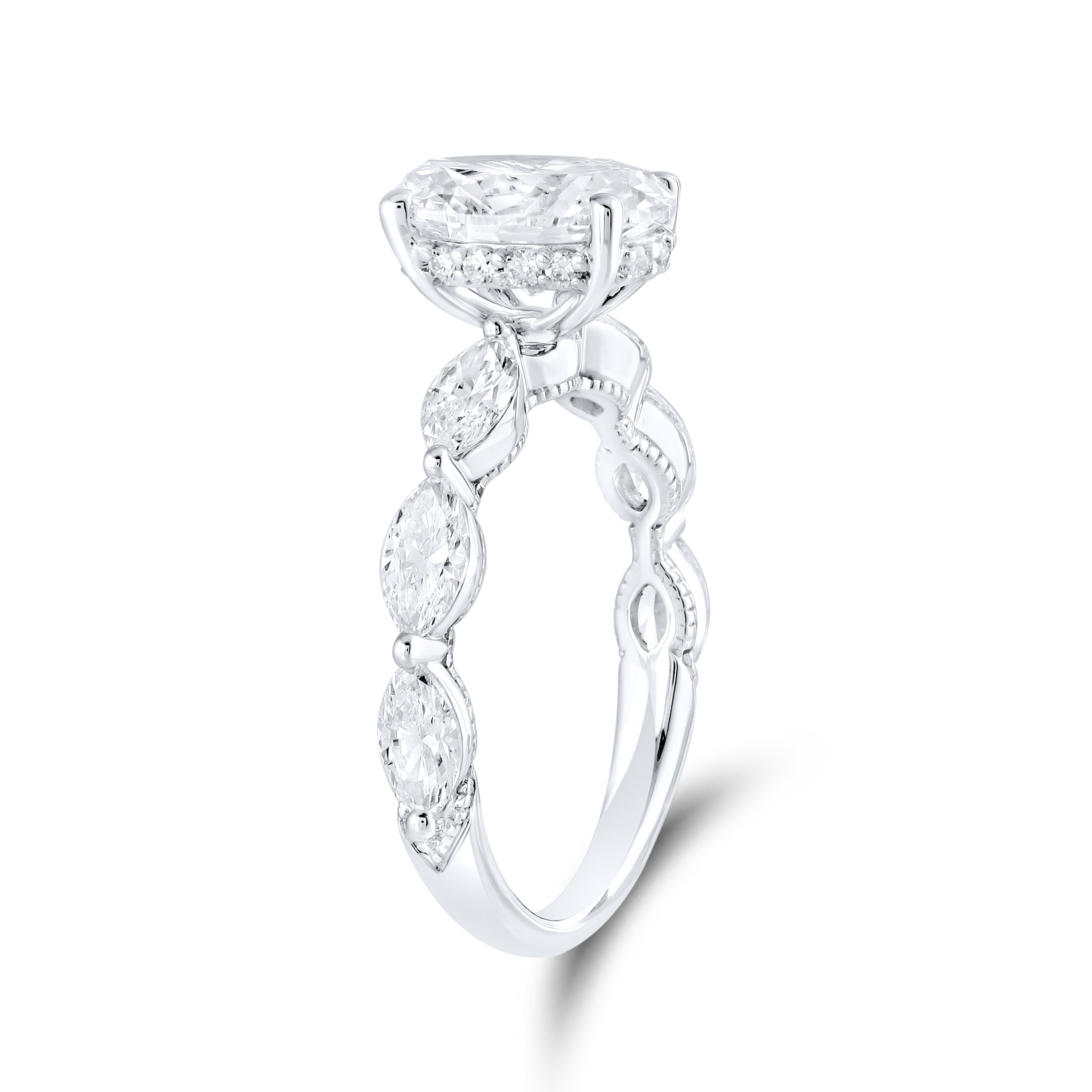 14kt White Gold 3.33ctw Lab Diamond Ring