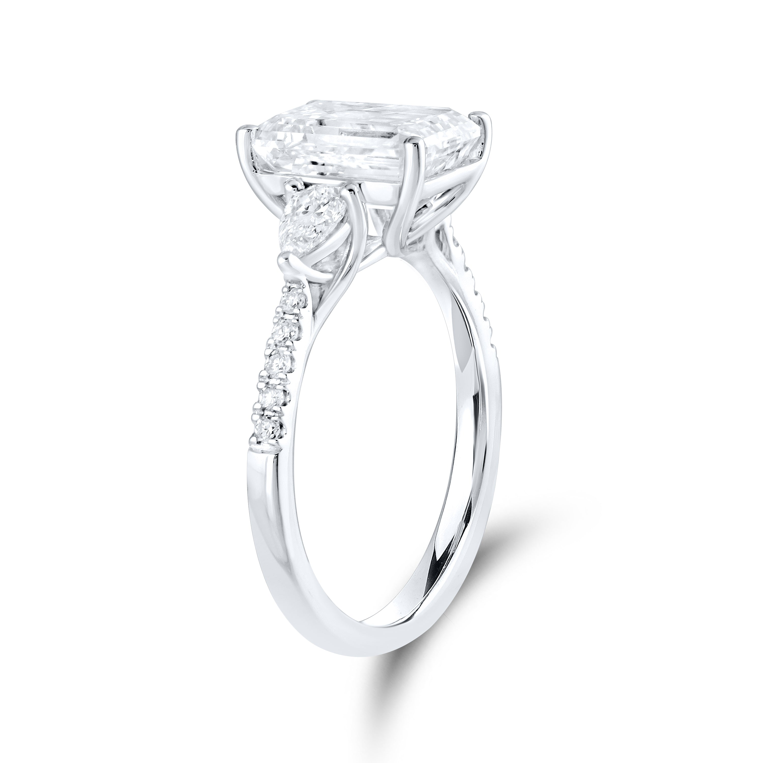 14kt White Gold 3.50 CTW Lab Diamond Ring