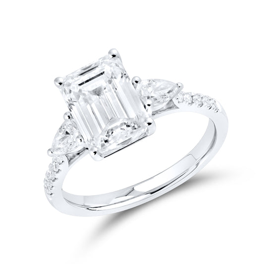 14kt White Gold 3.50 CTW Lab Diamond Ring